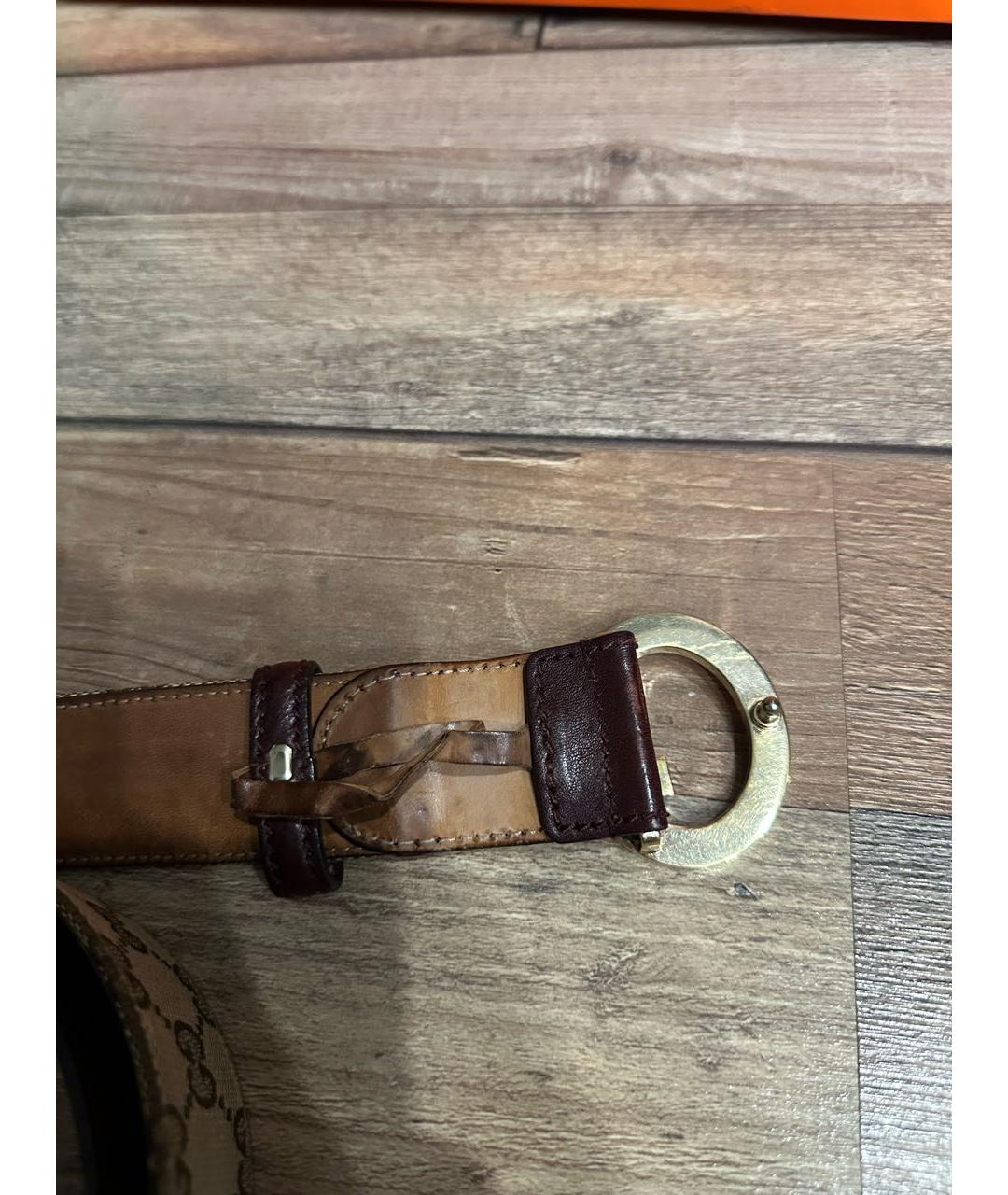 GUCCI Бежевый кожаный ремень, фото 4