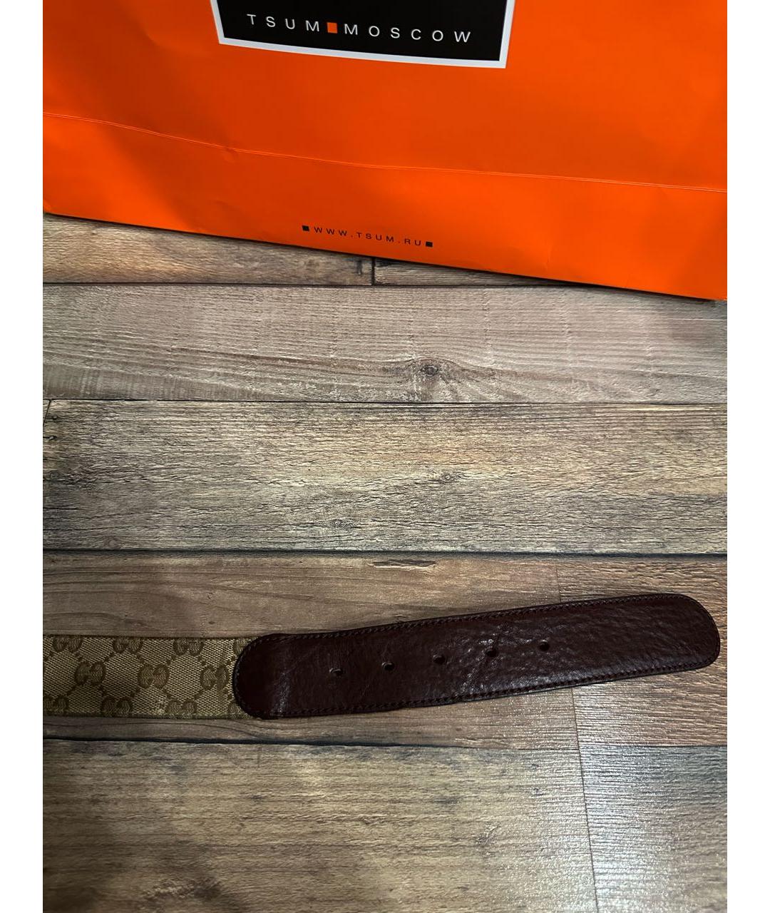 GUCCI Бежевый кожаный ремень, фото 6