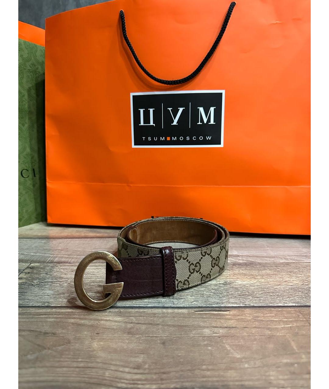 GUCCI Бежевый кожаный ремень, фото 3