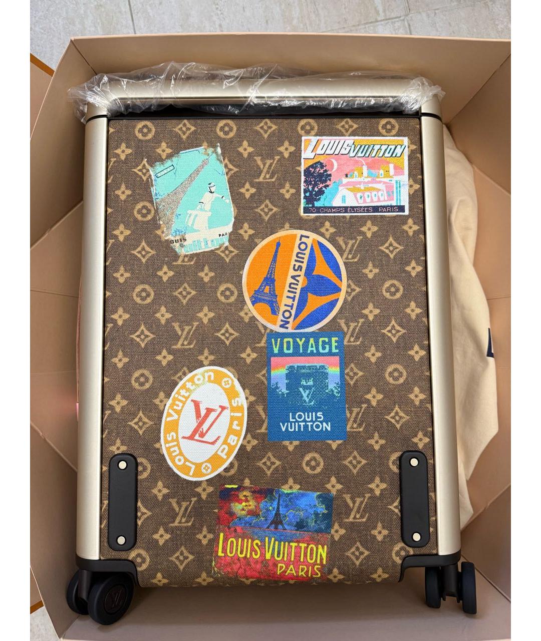 LOUIS VUITTON Коричневый чемодан, фото 4