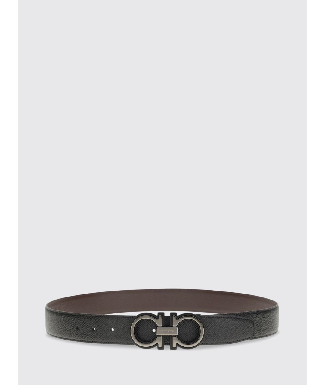 FERRAGAMO Черный кожаный ремень, фото 3