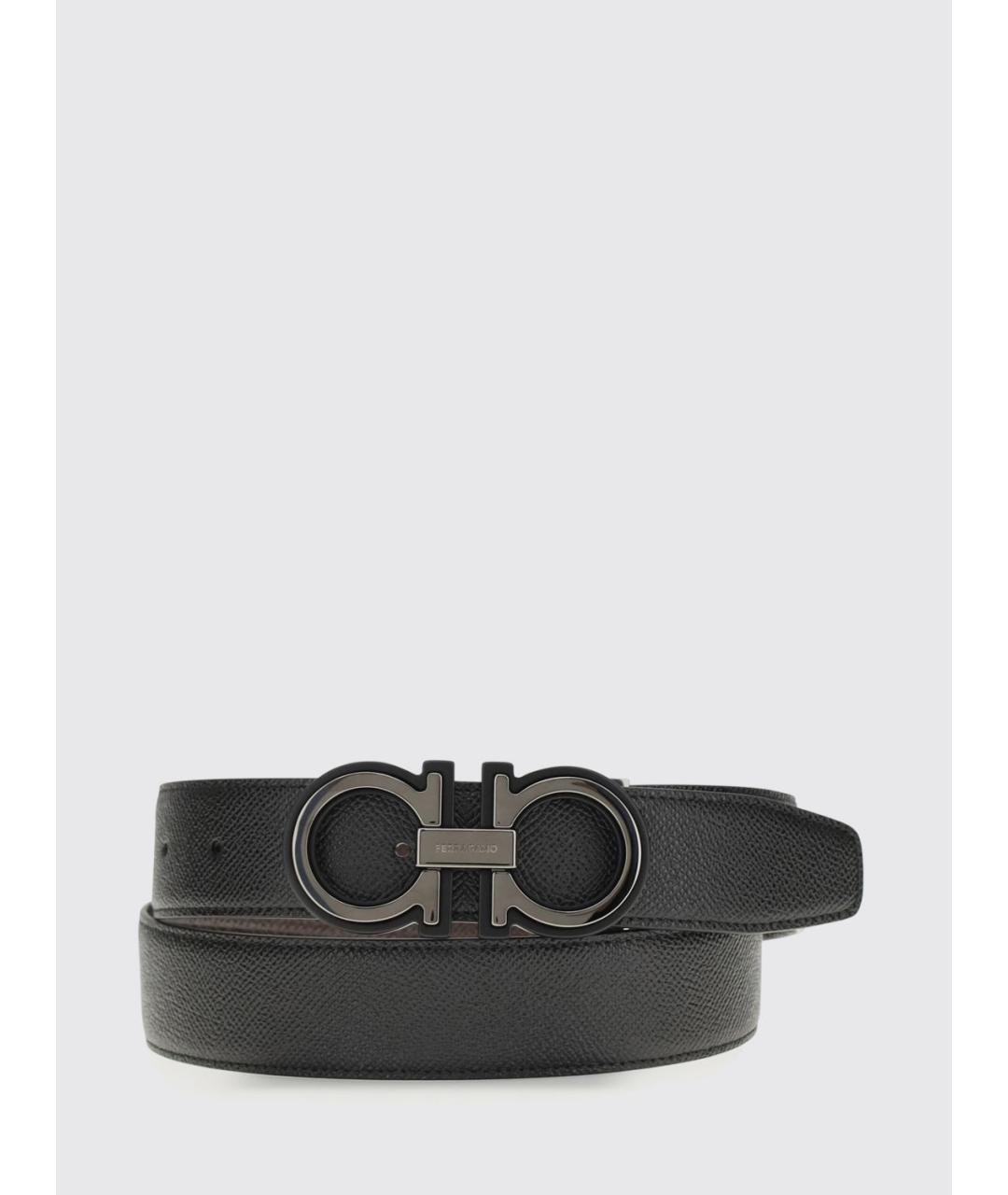 FERRAGAMO Черный кожаный ремень, фото 2