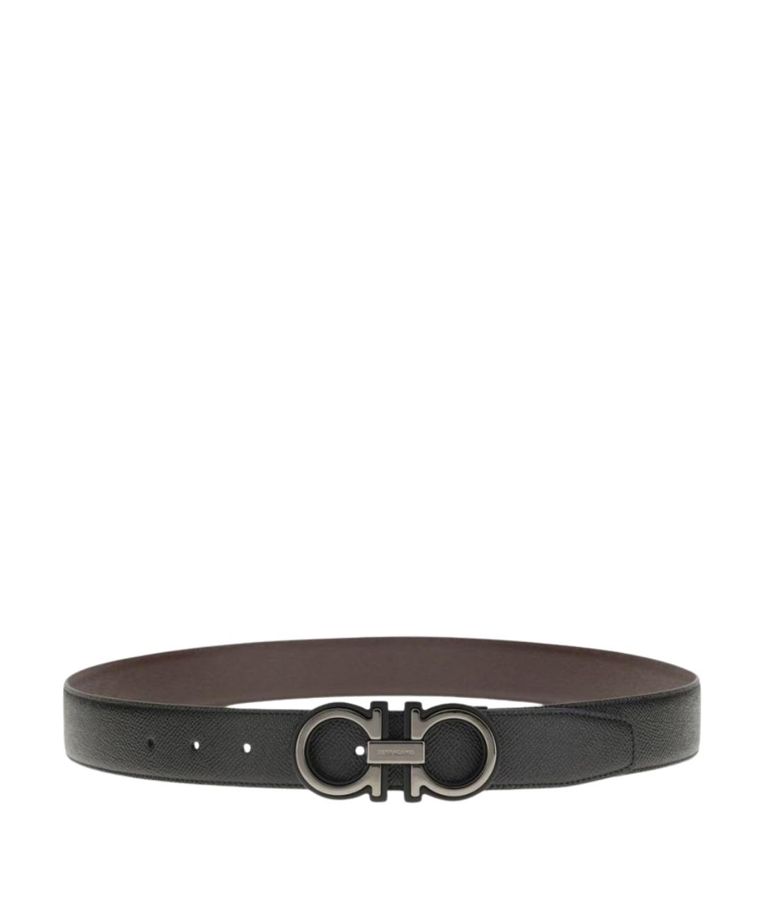 FERRAGAMO Черный кожаный ремень, фото 1