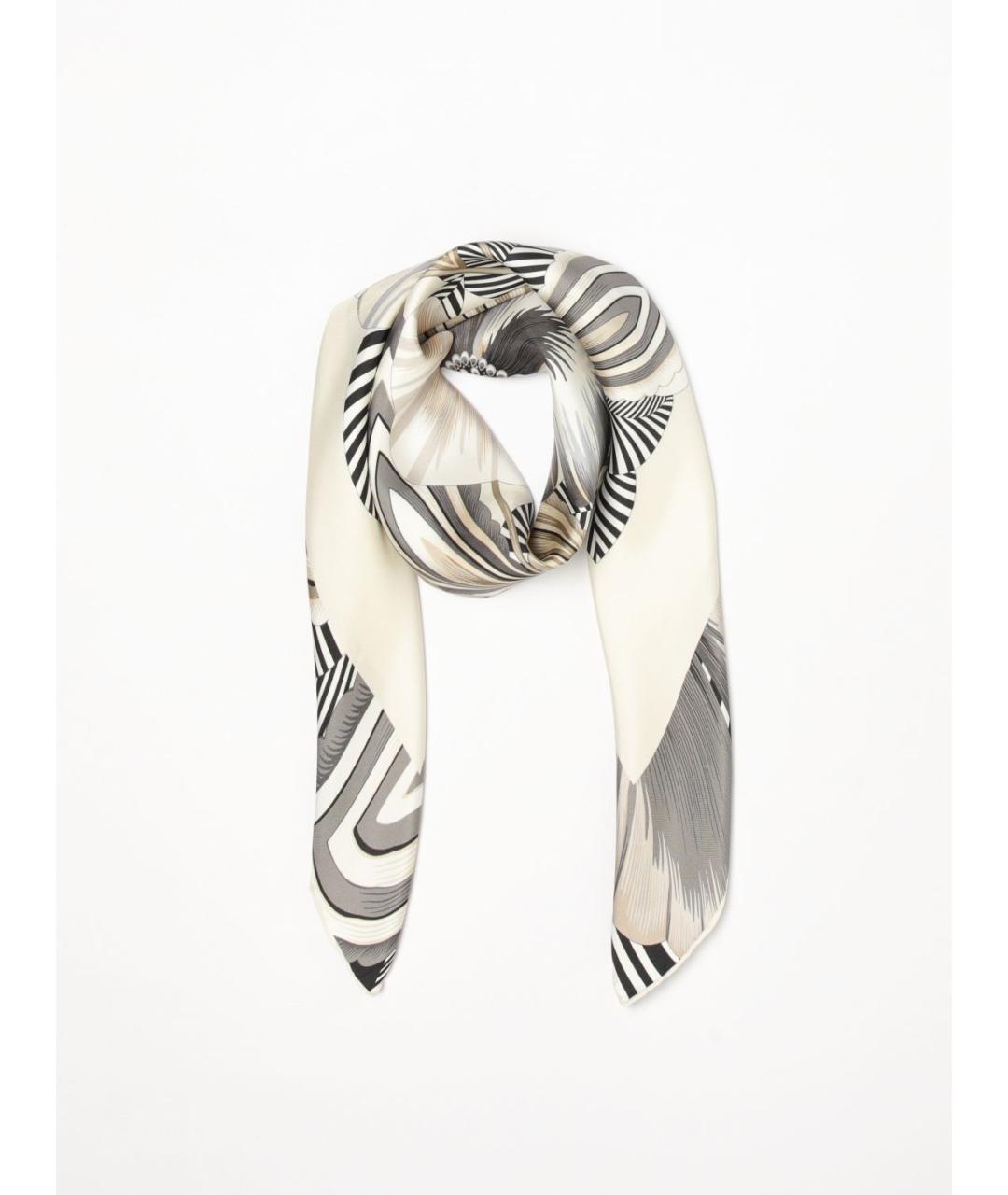 FERRAGAMO Бежевый шелковый шарф, фото 1