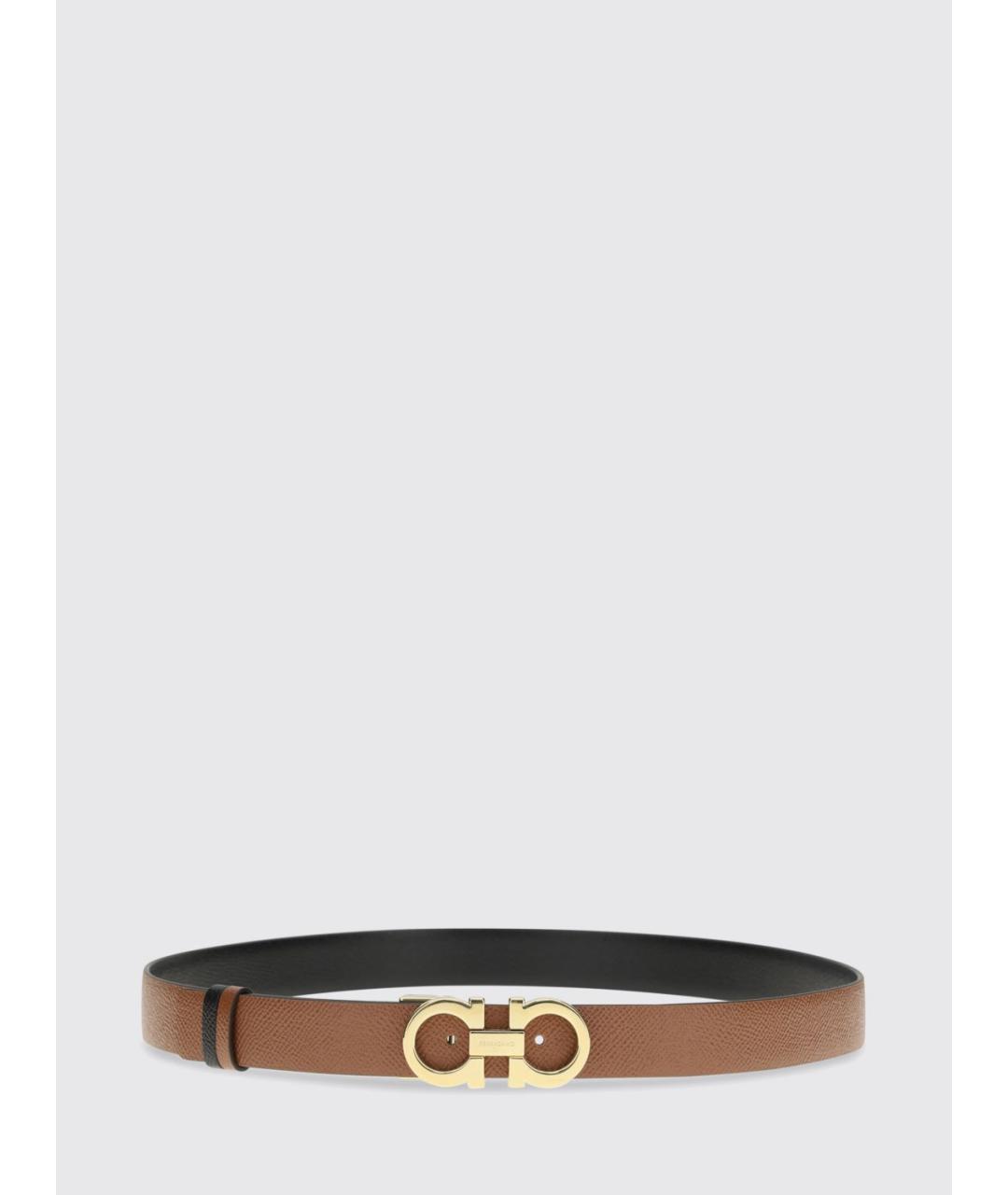 FERRAGAMO Коричневый кожаный ремень, фото 3