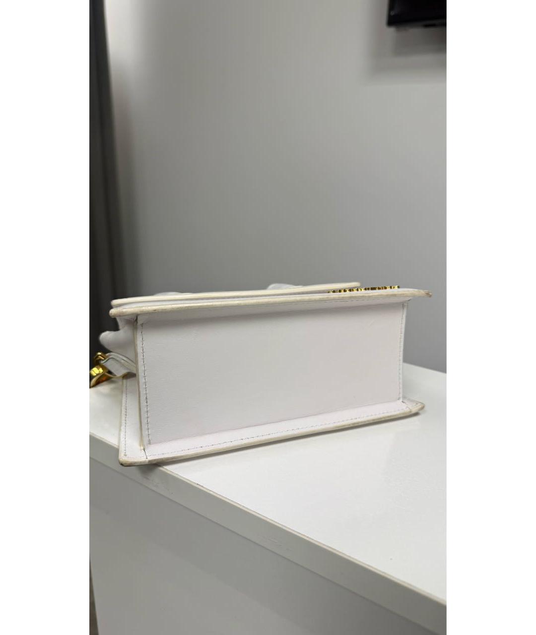 JACQUEMUS Белая кожаная сумка с короткими ручками, фото 4