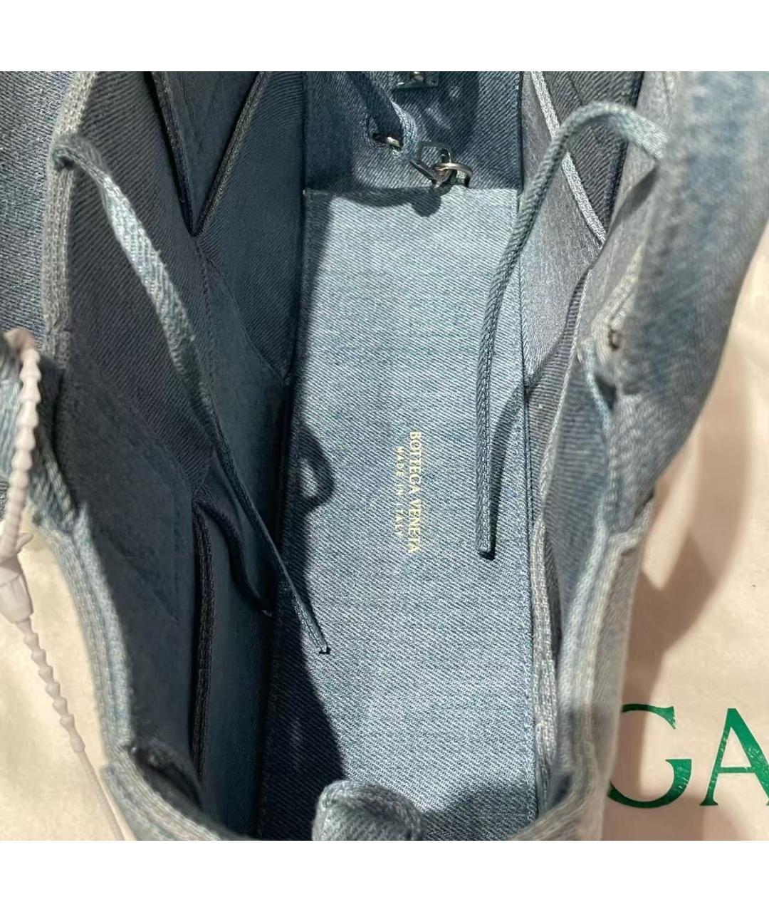 BOTTEGA VENETA Голубая деним сумка через плечо, фото 6