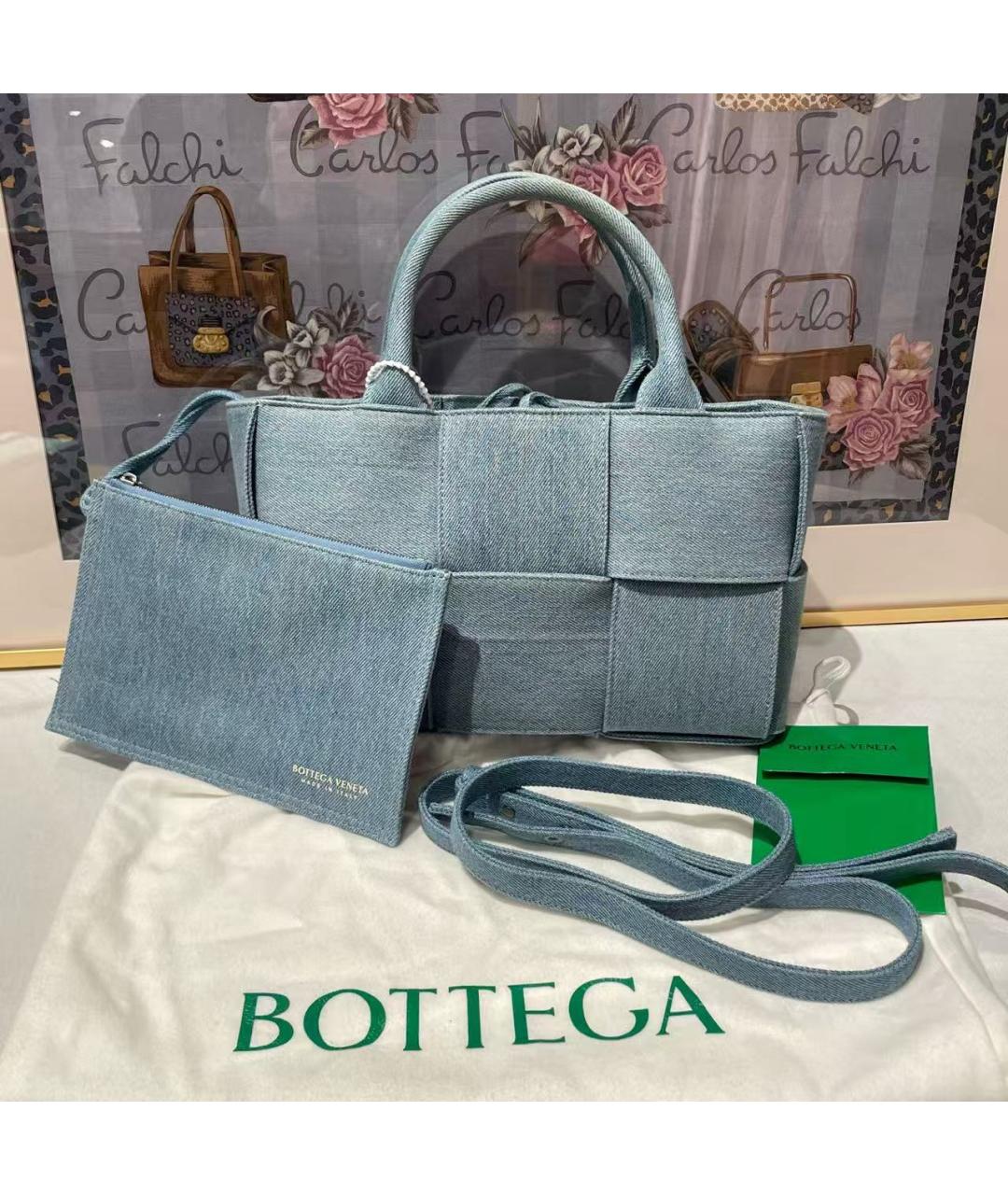 BOTTEGA VENETA Голубая деним сумка через плечо, фото 2