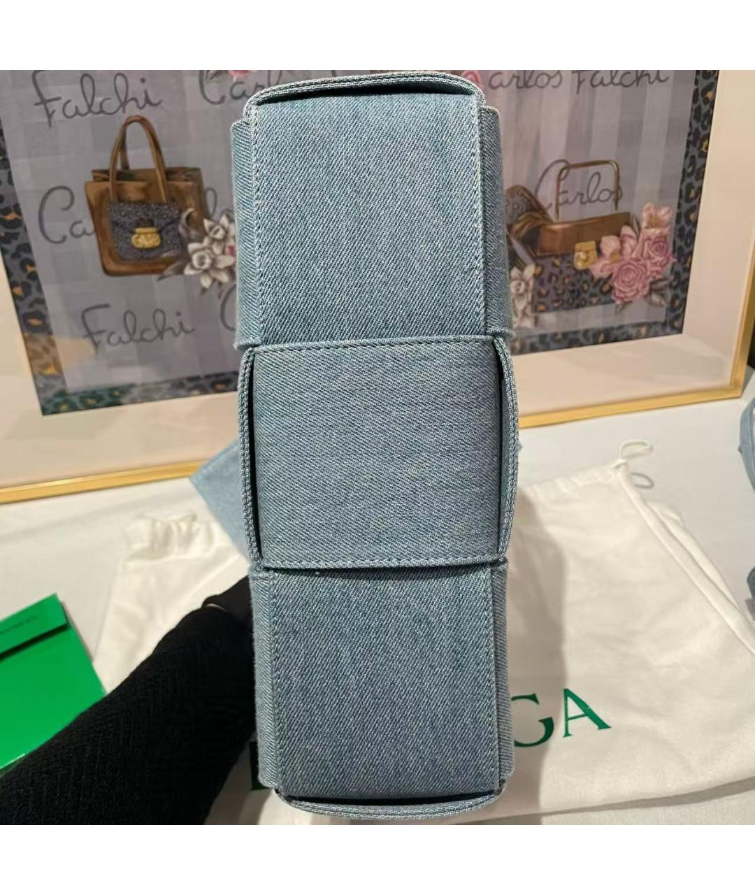 BOTTEGA VENETA Голубая деним сумка через плечо, фото 5