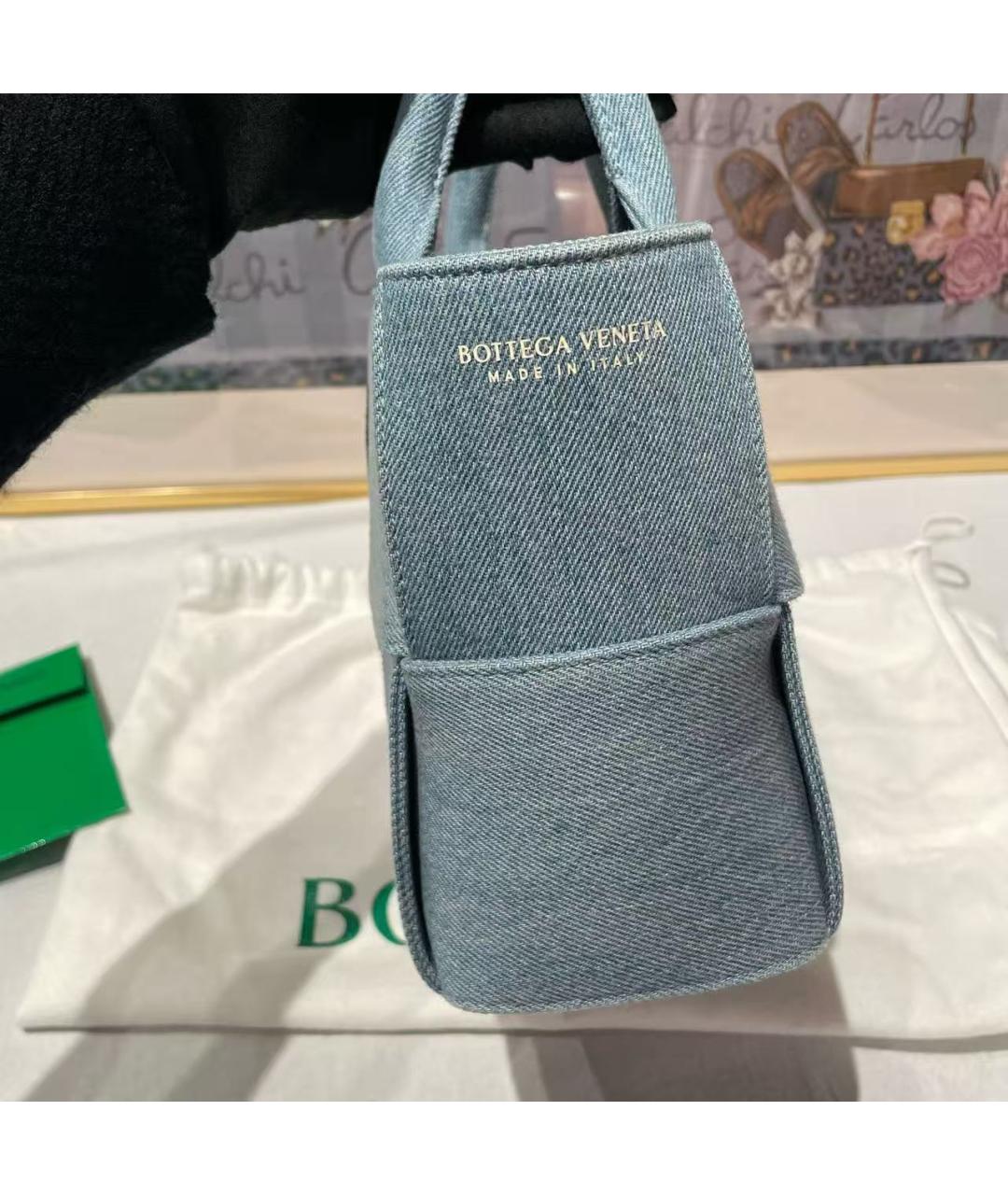 BOTTEGA VENETA Голубая деним сумка через плечо, фото 3