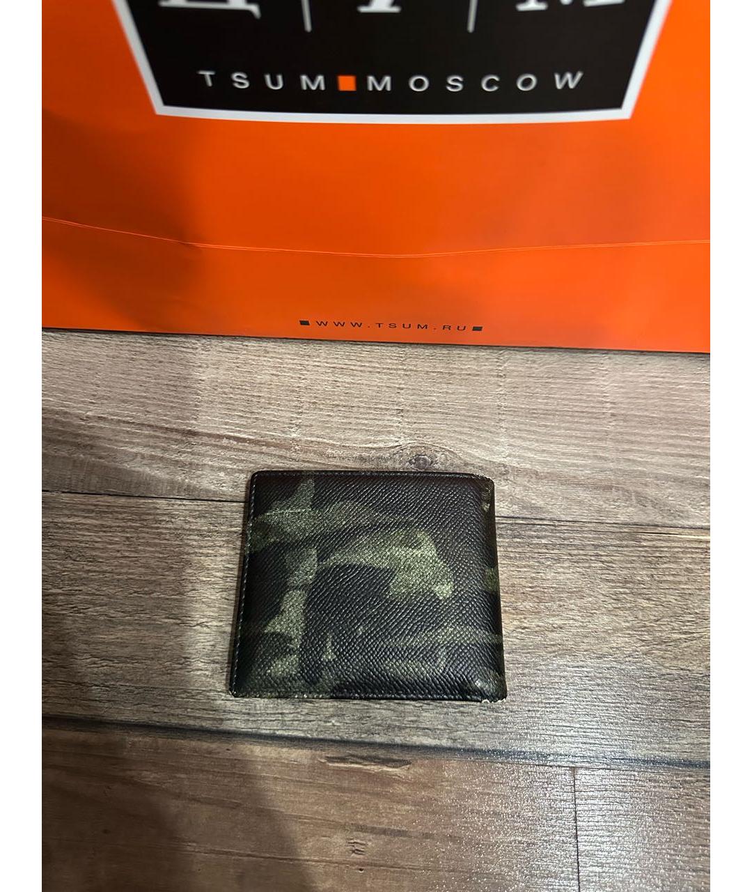 DOLCE&GABBANA Зеленый кожаный кошелек, фото 4