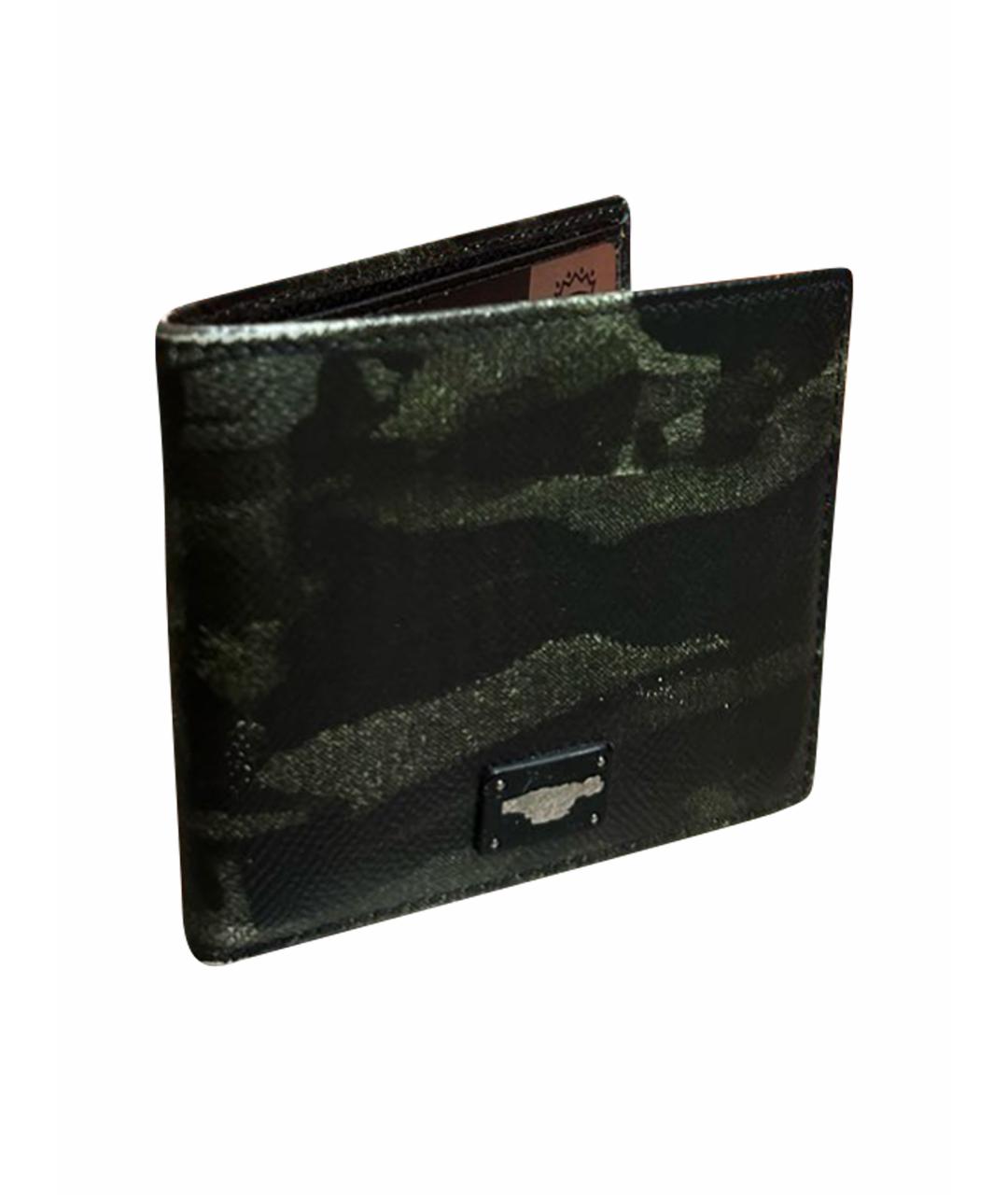 DOLCE&GABBANA Зеленый кожаный кошелек, фото 1