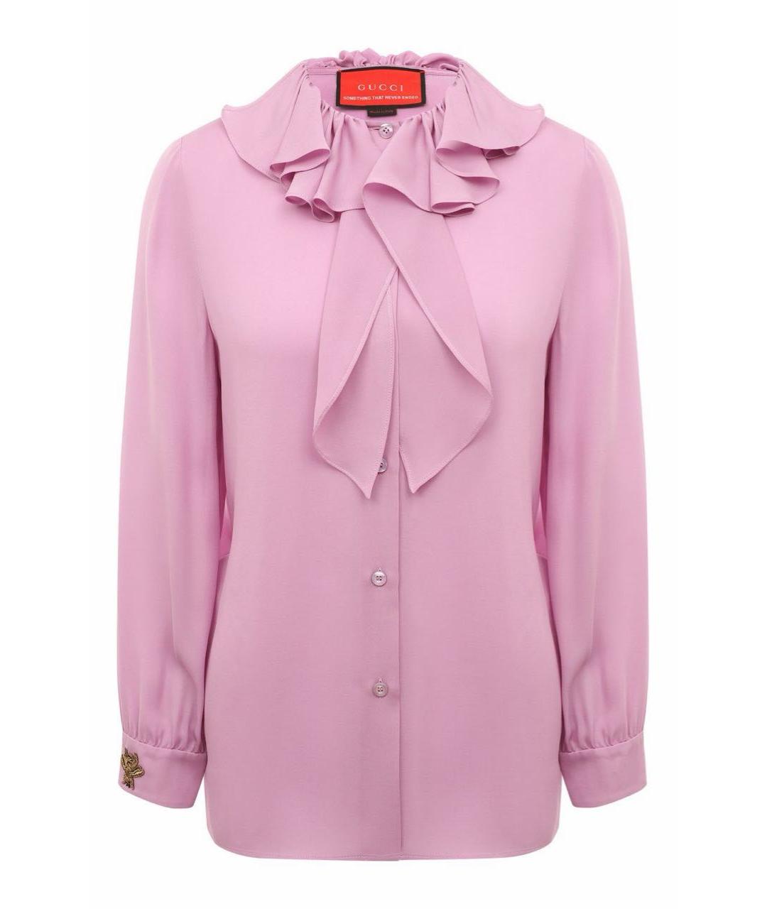 GUCCI Фиолетовая шелковая блузы, фото 1