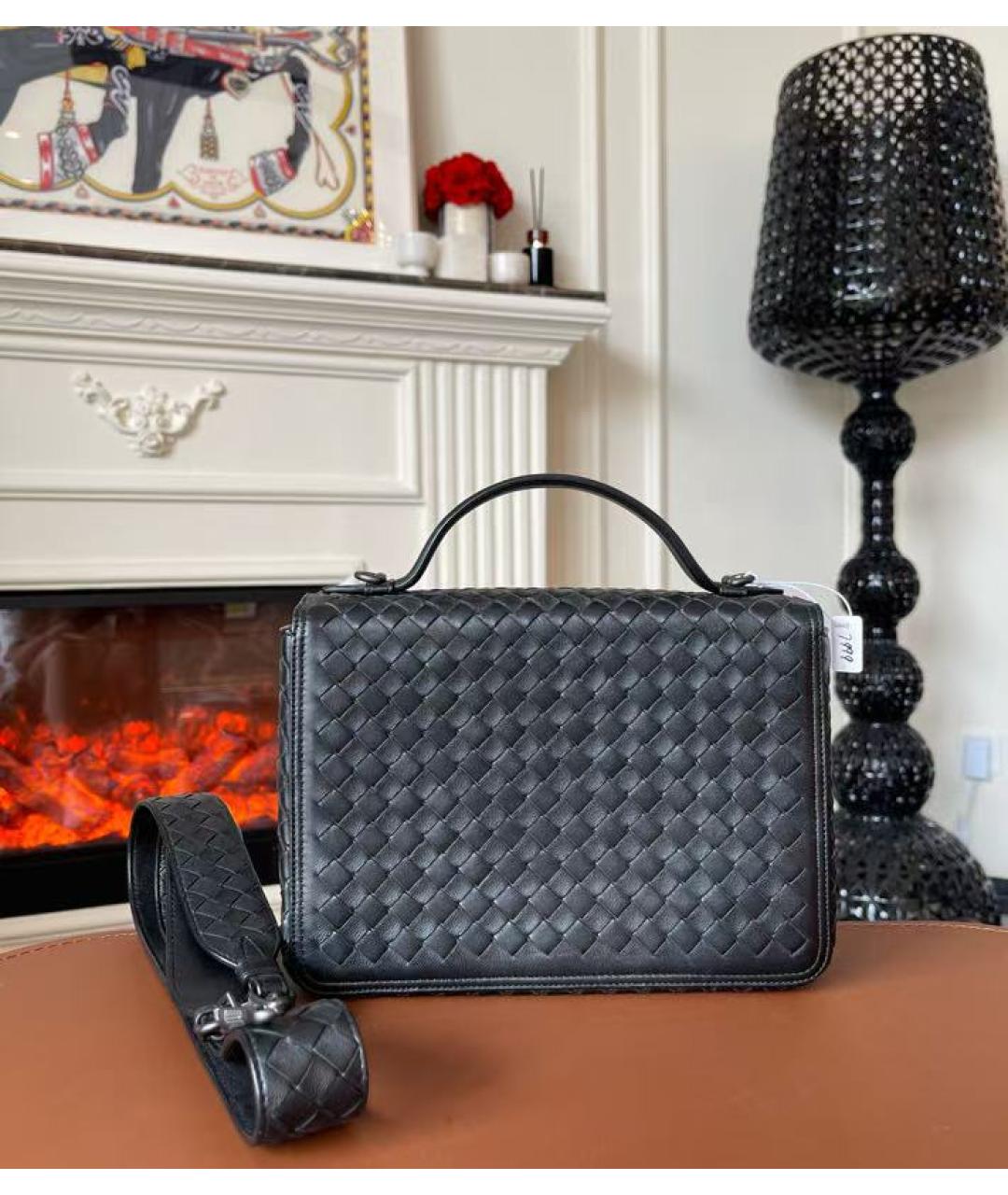 BOTTEGA VENETA Черная кожаная сумка через плечо, фото 3