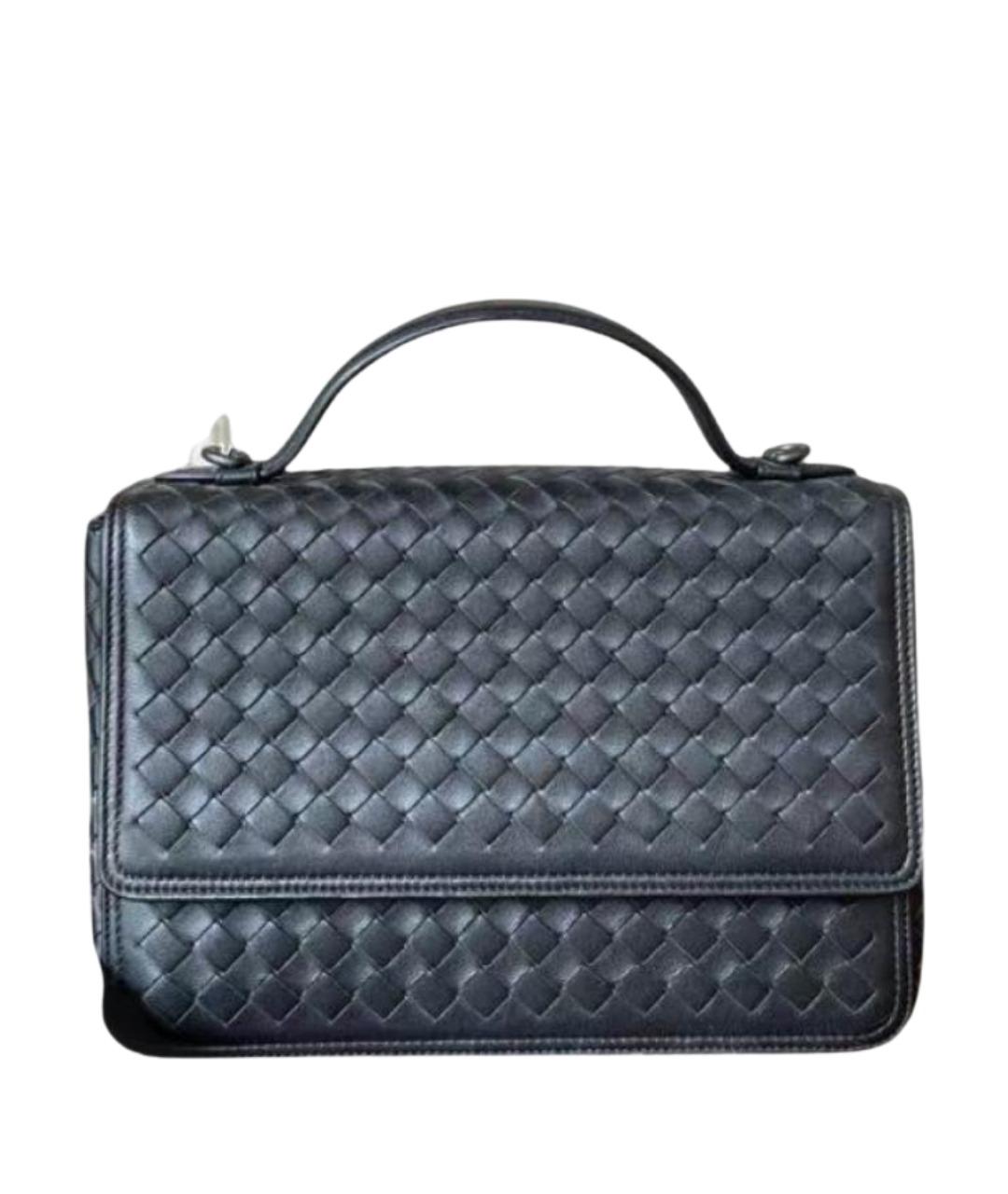 BOTTEGA VENETA Черная кожаная сумка через плечо, фото 1
