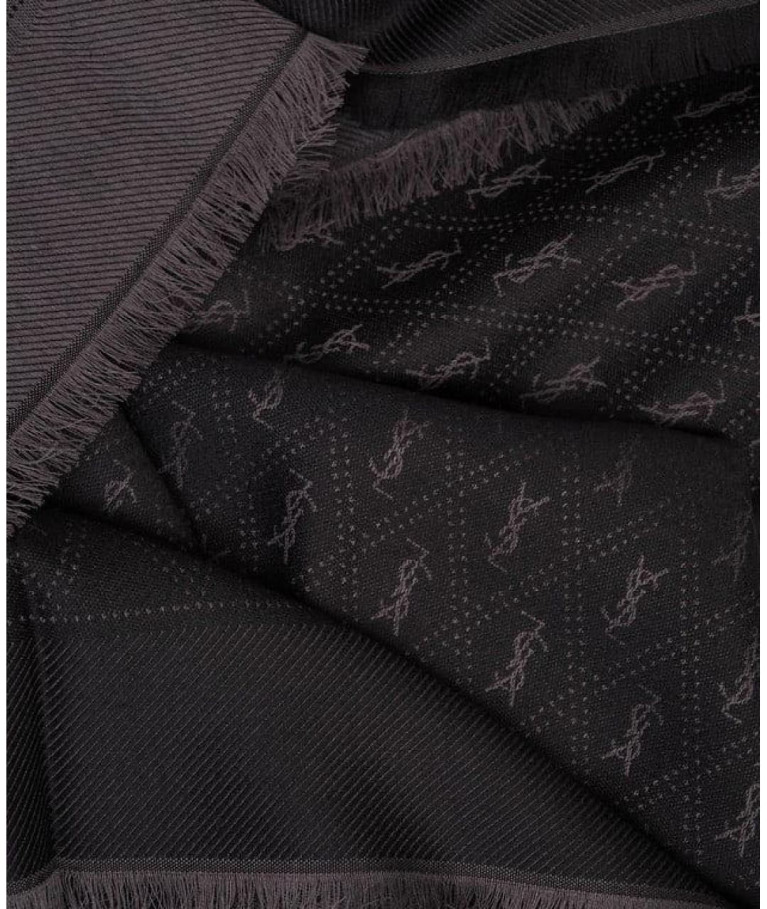 SAINT LAURENT Черный шарф, фото 3