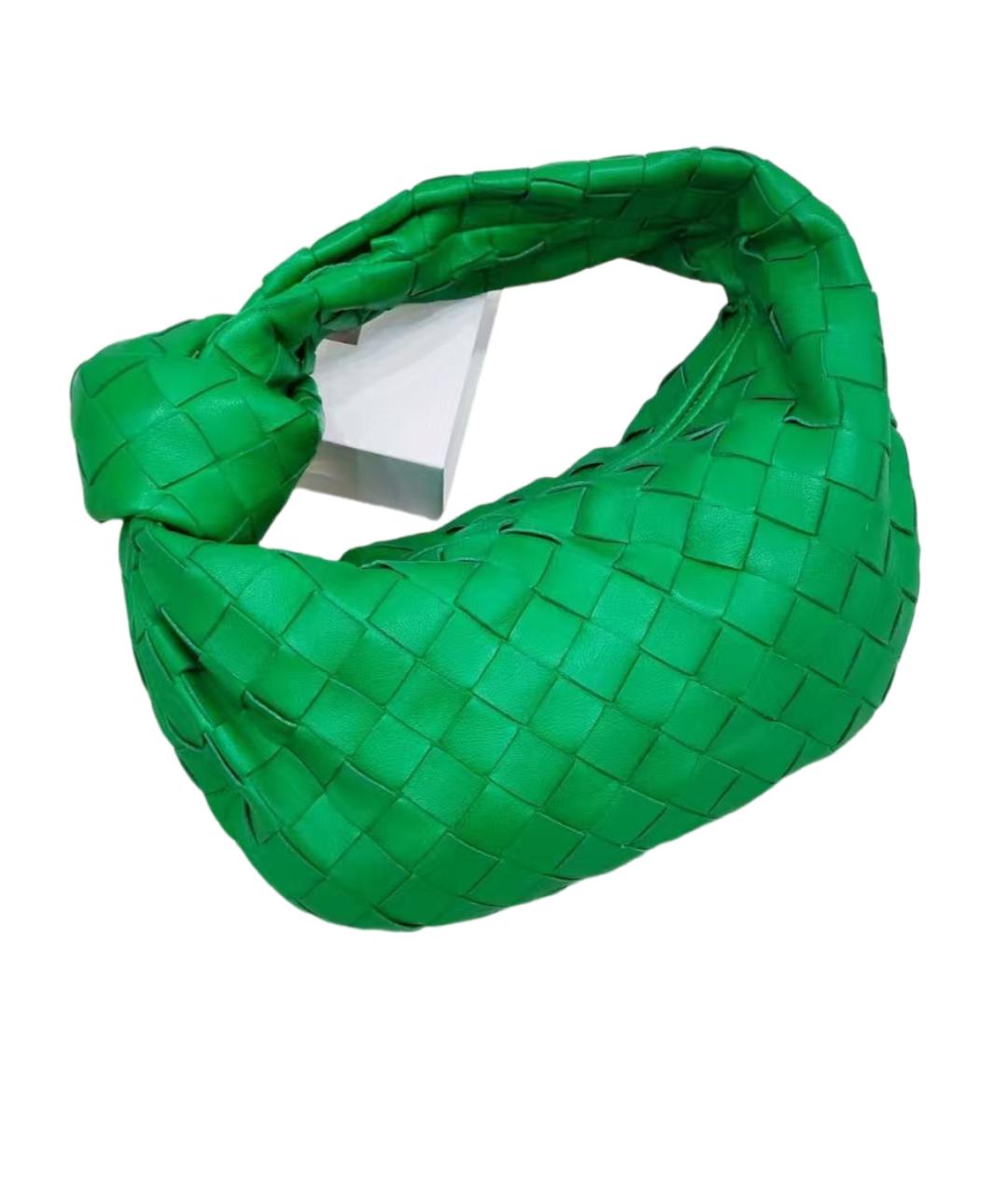 BOTTEGA VENETA Зеленая кожаная сумка с короткими ручками, фото 2