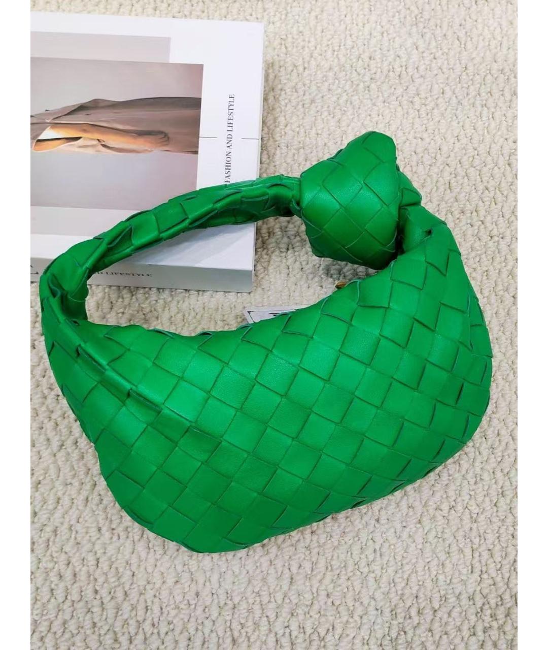 BOTTEGA VENETA Зеленая кожаная сумка с короткими ручками, фото 7