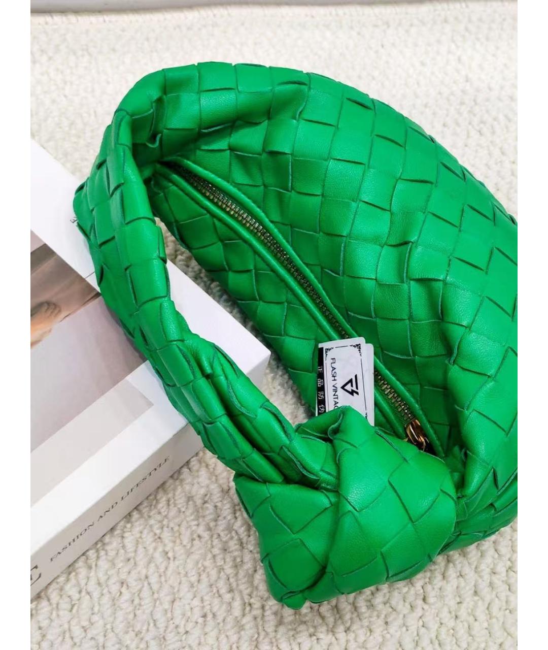 BOTTEGA VENETA Зеленая кожаная сумка с короткими ручками, фото 5