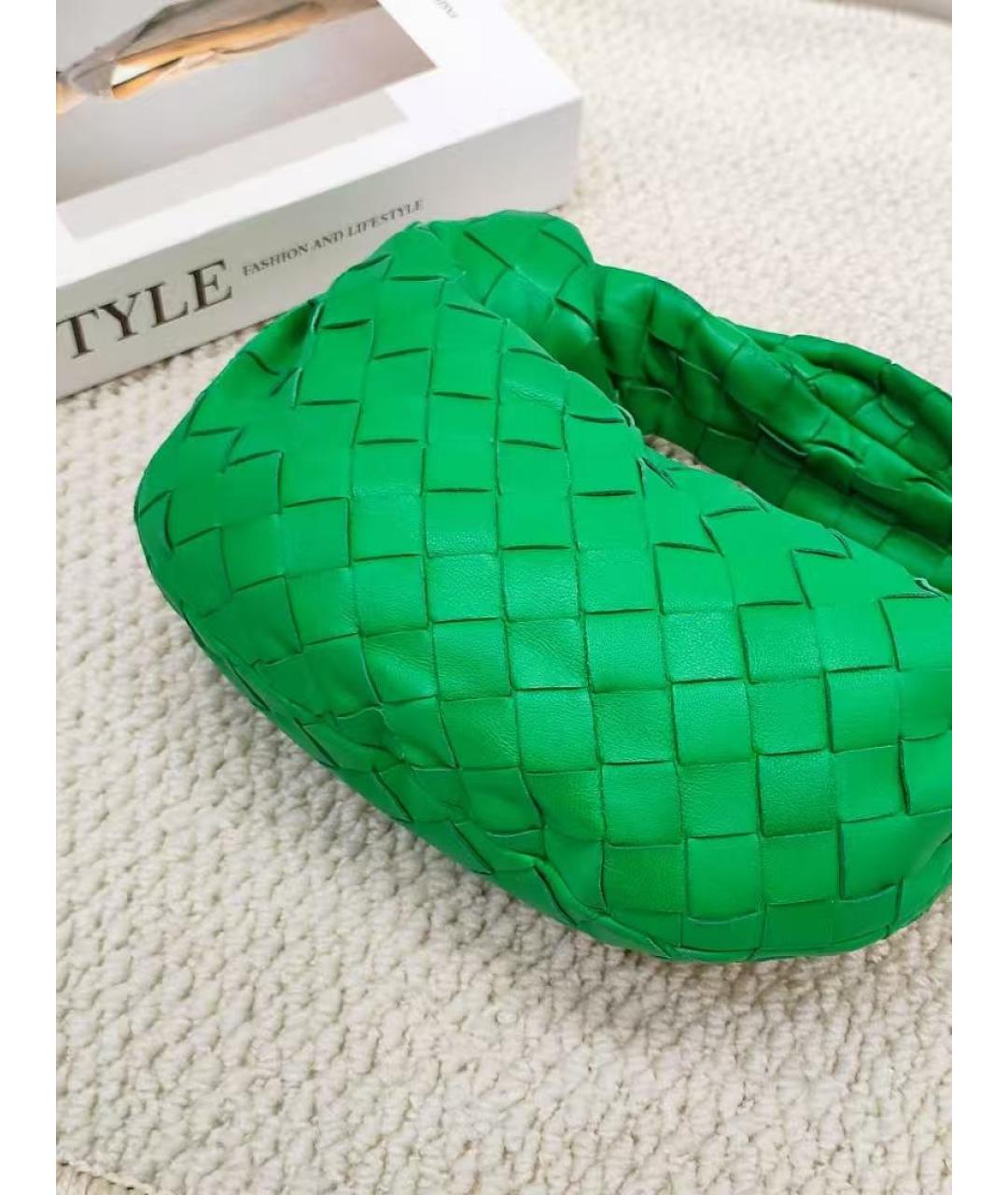 BOTTEGA VENETA Зеленая кожаная сумка с короткими ручками, фото 3