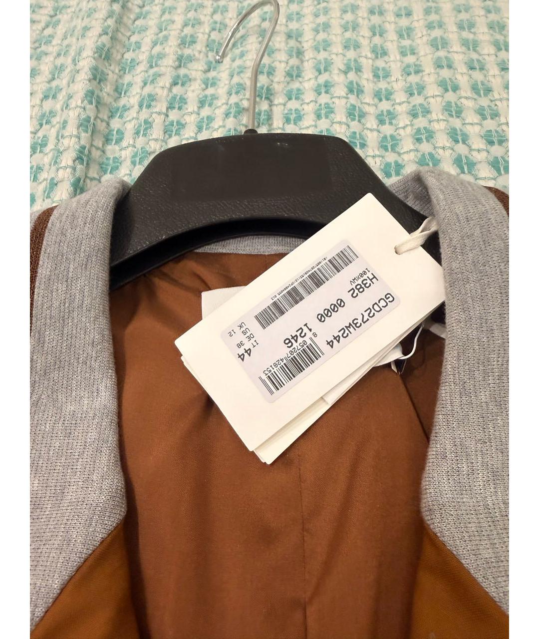 FABIANA FILIPPI Коричневый шерстяной жакет/пиджак, фото 3