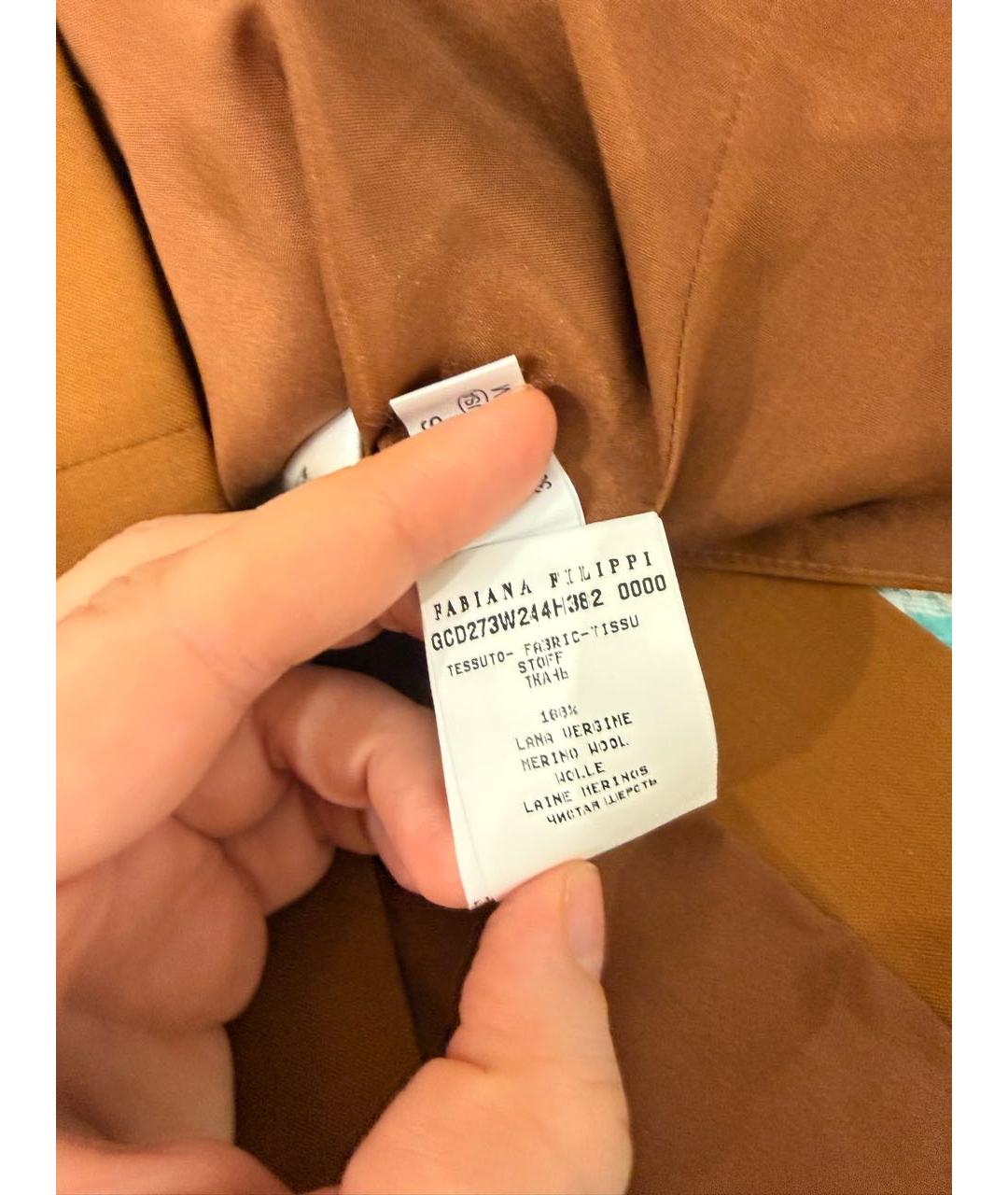 FABIANA FILIPPI Коричневый шерстяной жакет/пиджак, фото 4