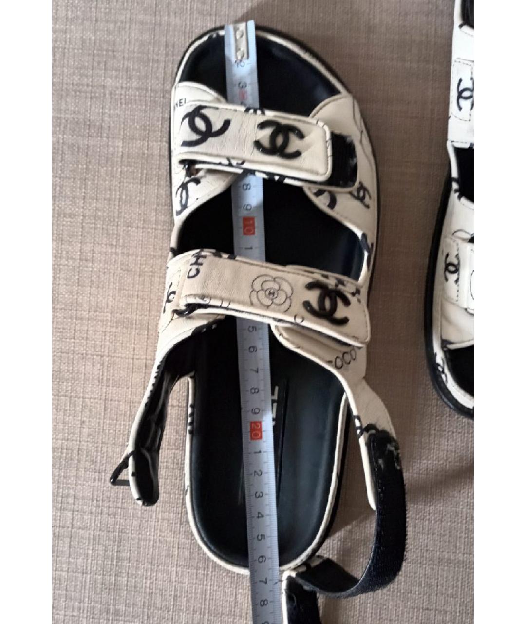 CHANEL Мульти кожаные сандалии, фото 6