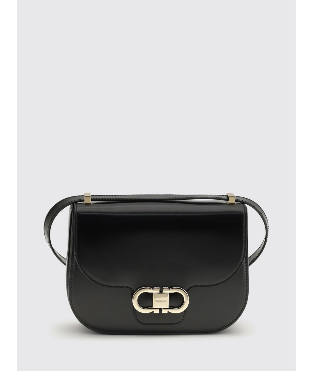 FERRAGAMO Черная кожаная сумка через плечо, фото 4