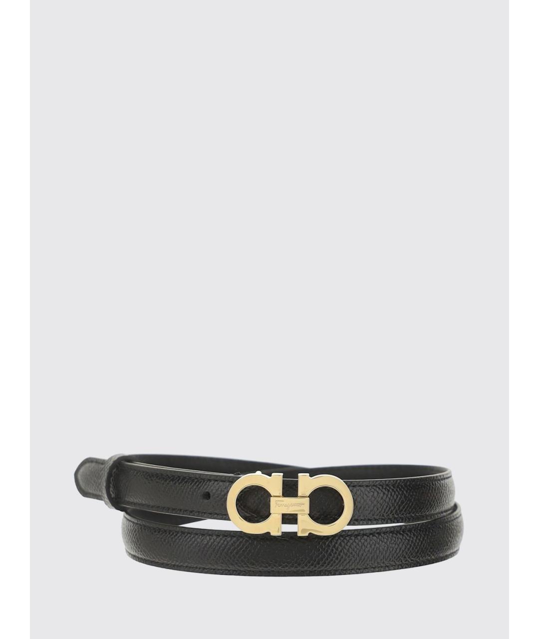 FERRAGAMO Черный кожаный ремень, фото 2