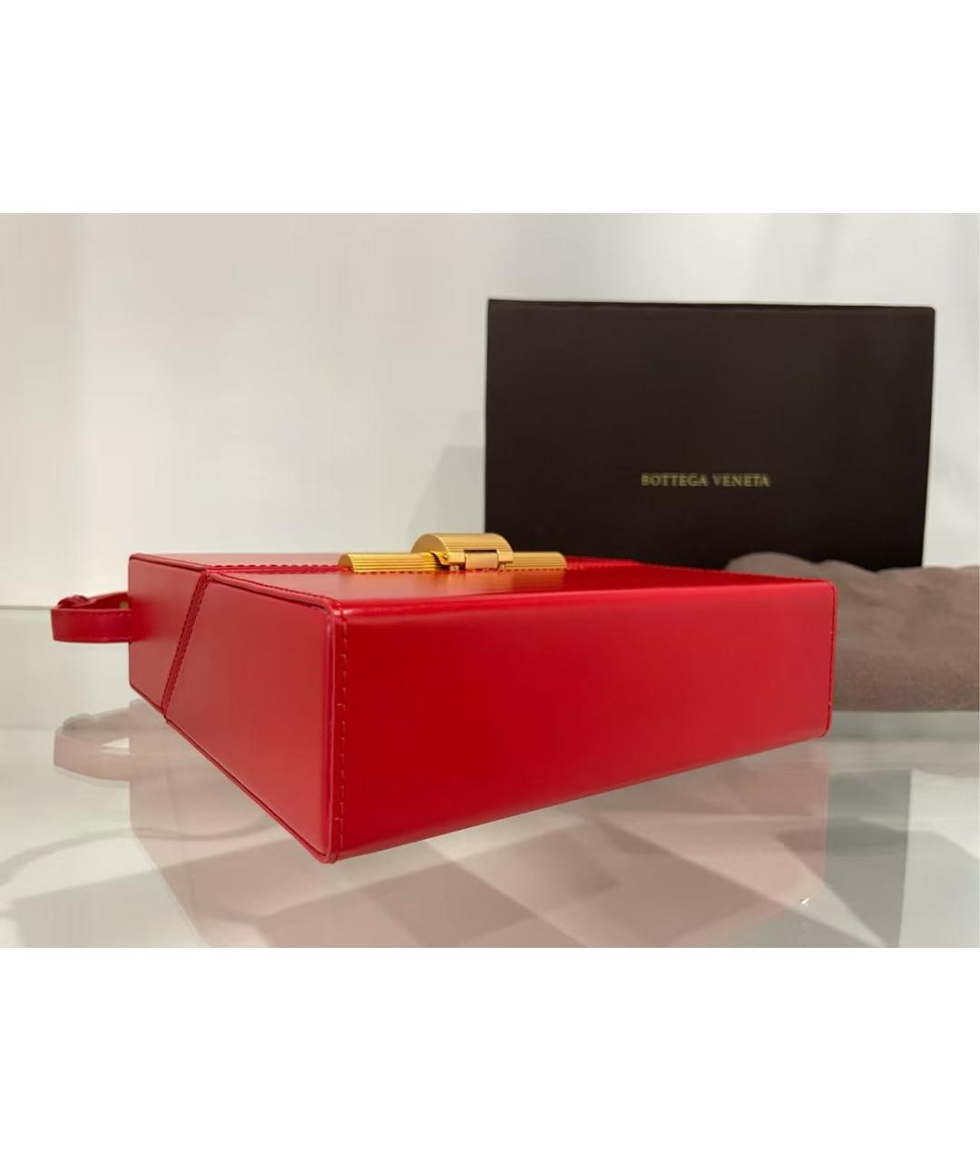 BOTTEGA VENETA Красная кожаная сумка через плечо, фото 4