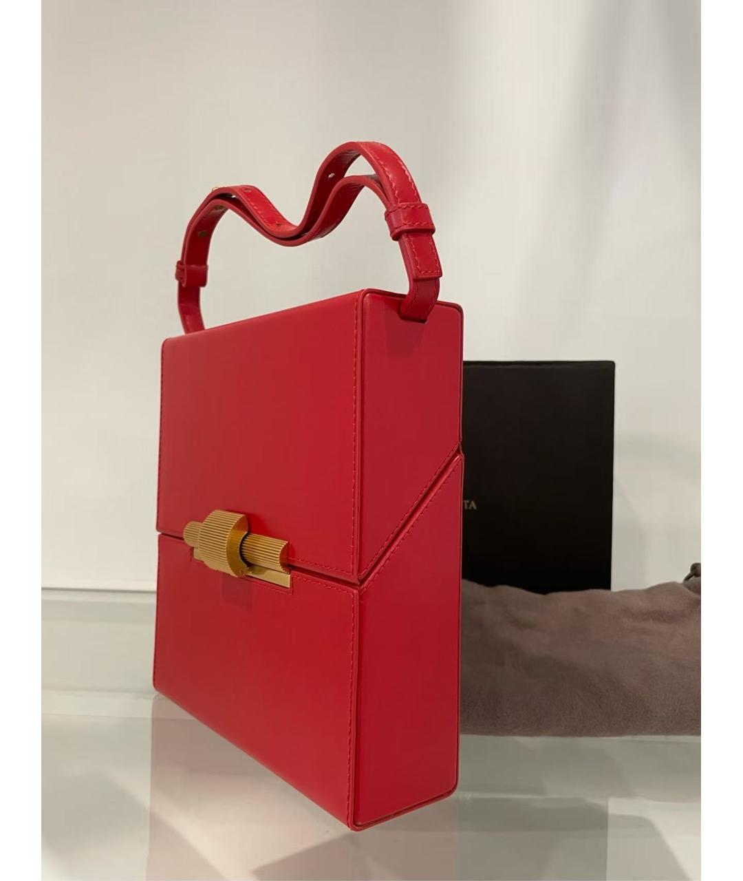 BOTTEGA VENETA Красная кожаная сумка через плечо, фото 3