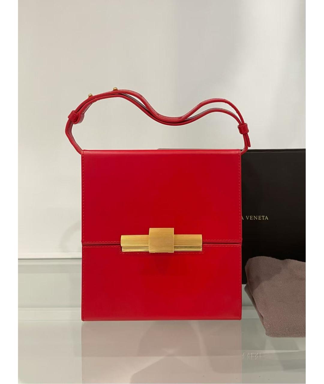 BOTTEGA VENETA Красная кожаная сумка через плечо, фото 2