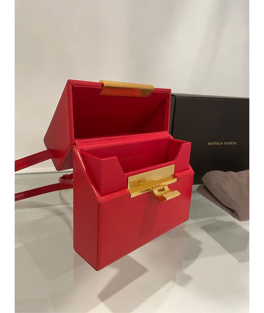 BOTTEGA VENETA Красная кожаная сумка через плечо, фото 5