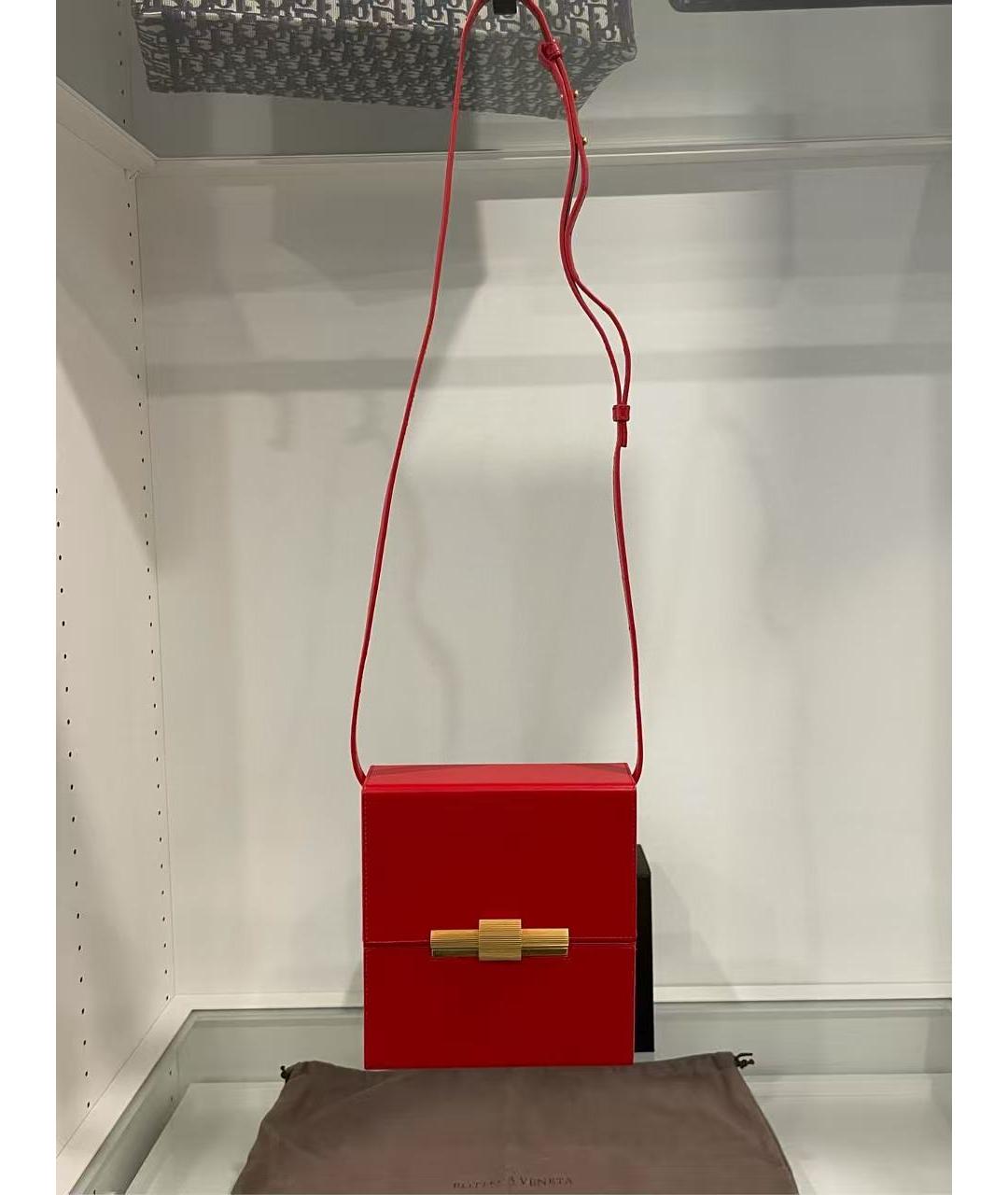 BOTTEGA VENETA Красная кожаная сумка через плечо, фото 6