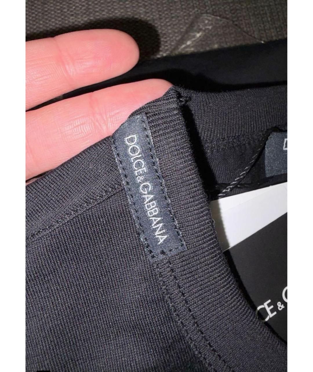 DOLCE&GABBANA Черная хлопковая футболка, фото 3