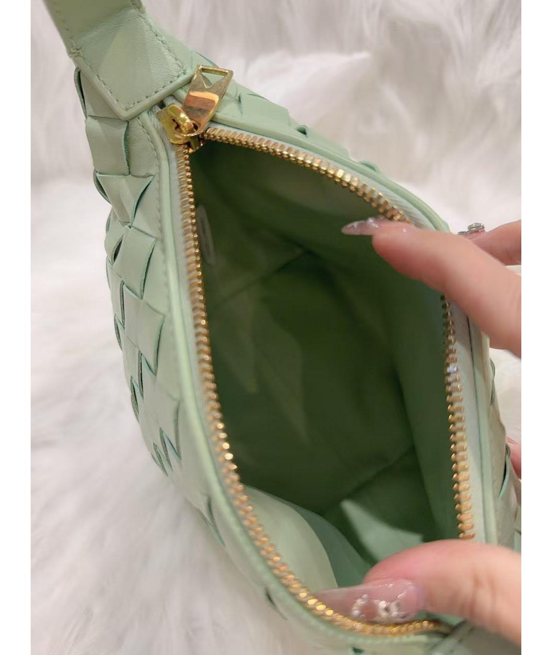 BOTTEGA VENETA Зеленая кожаная сумка через плечо, фото 5