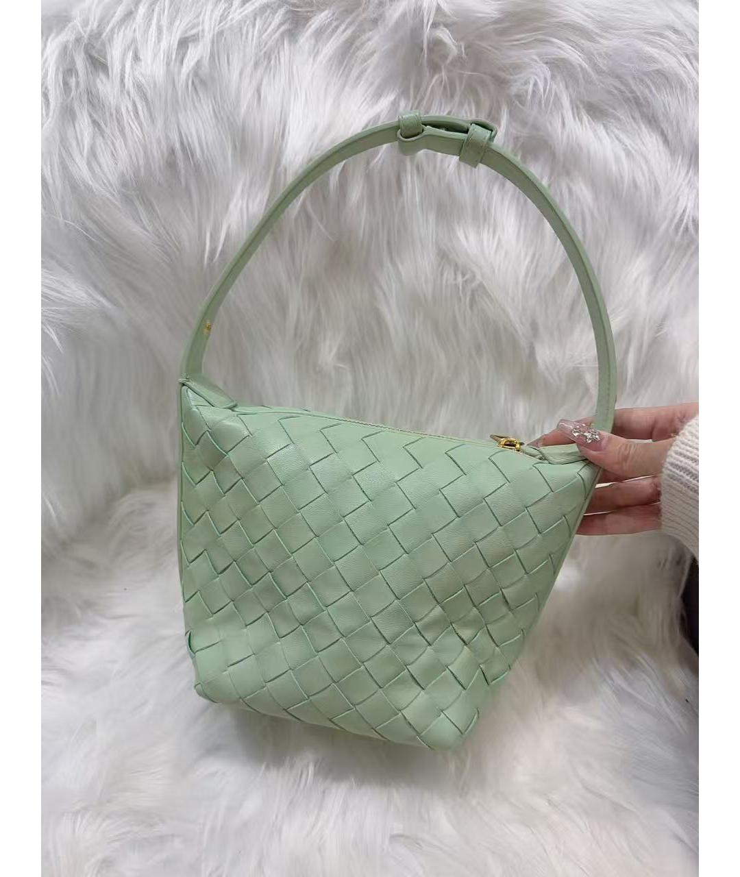 BOTTEGA VENETA Зеленая кожаная сумка через плечо, фото 3