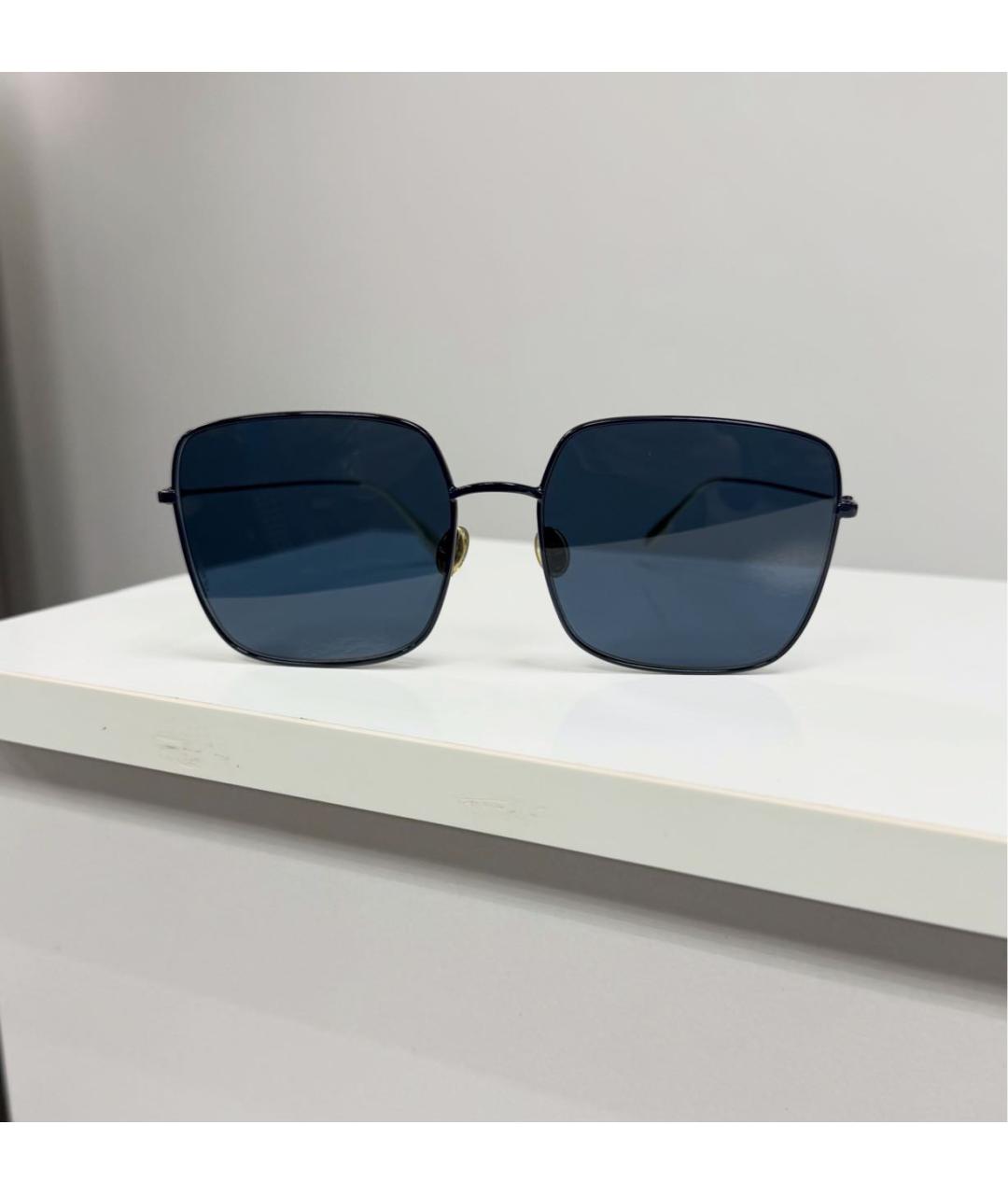 CHRISTIAN DIOR Синие металлические солнцезащитные очки, фото 7