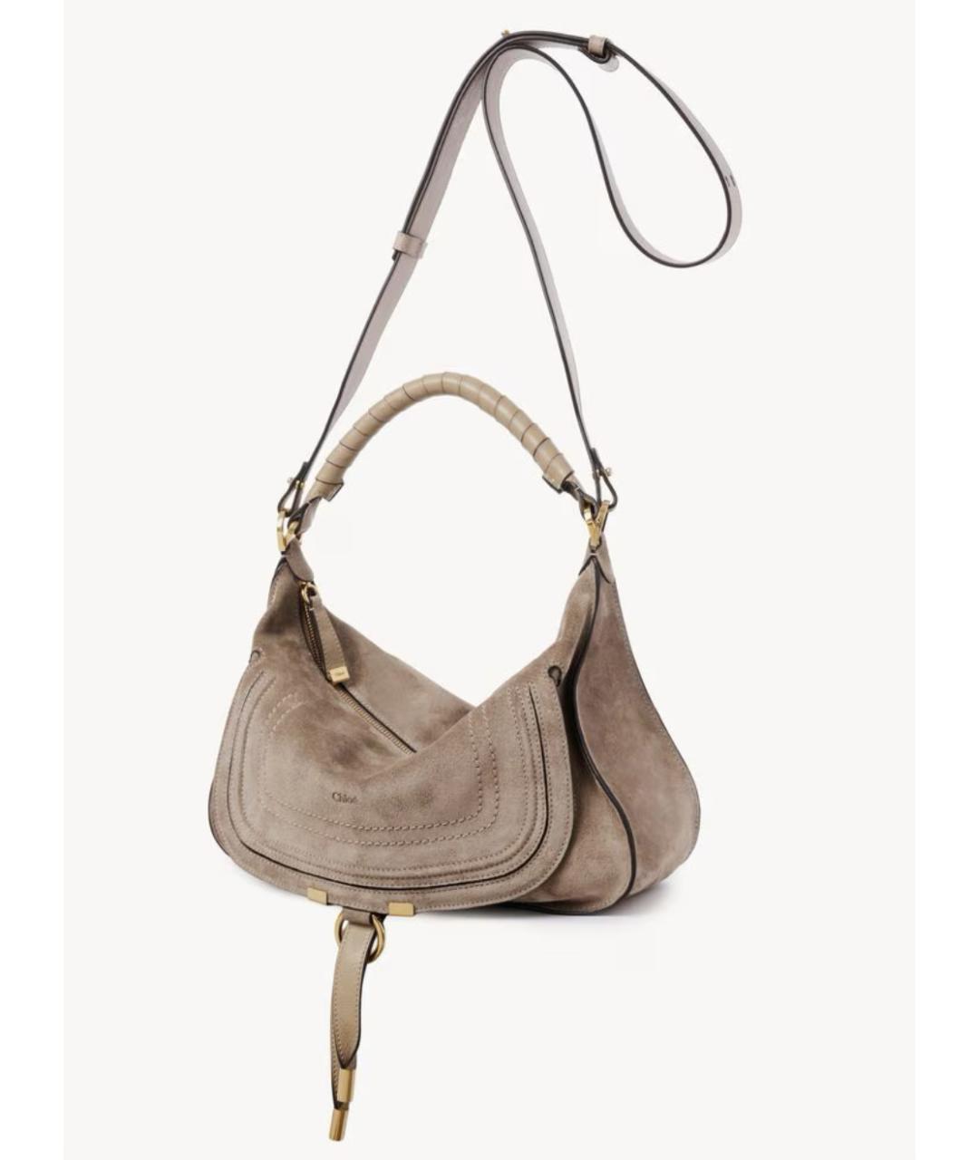 CHLOE Коричневая замшевая сумка через плечо, фото 4