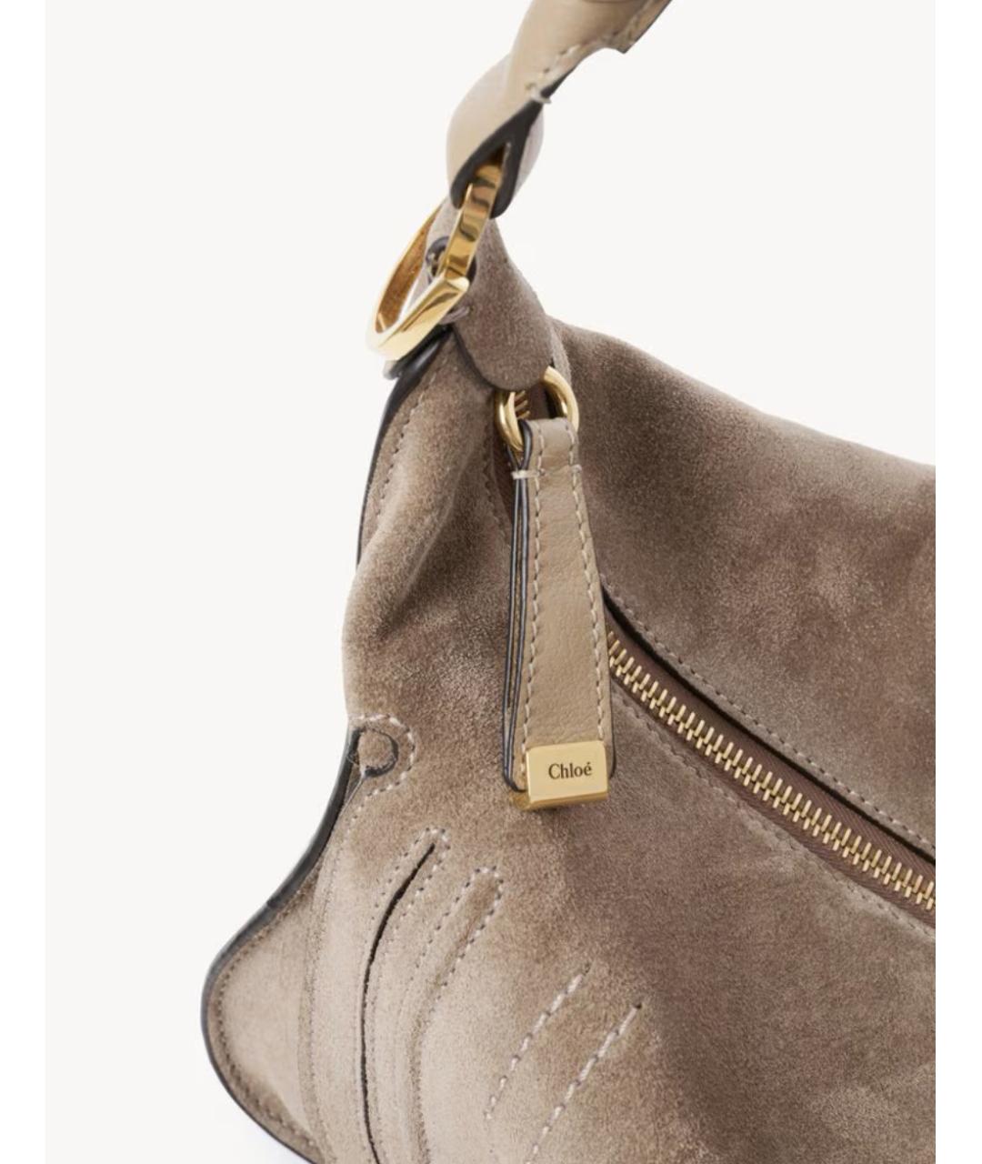 CHLOE Коричневая замшевая сумка через плечо, фото 7