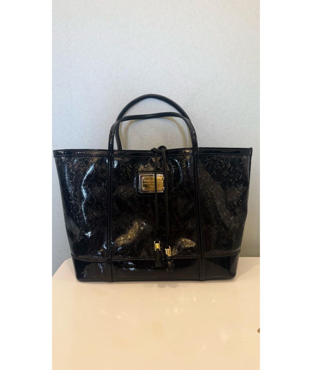DOLCE&GABBANA Черная синтетическая сумка тоут, фото 9
