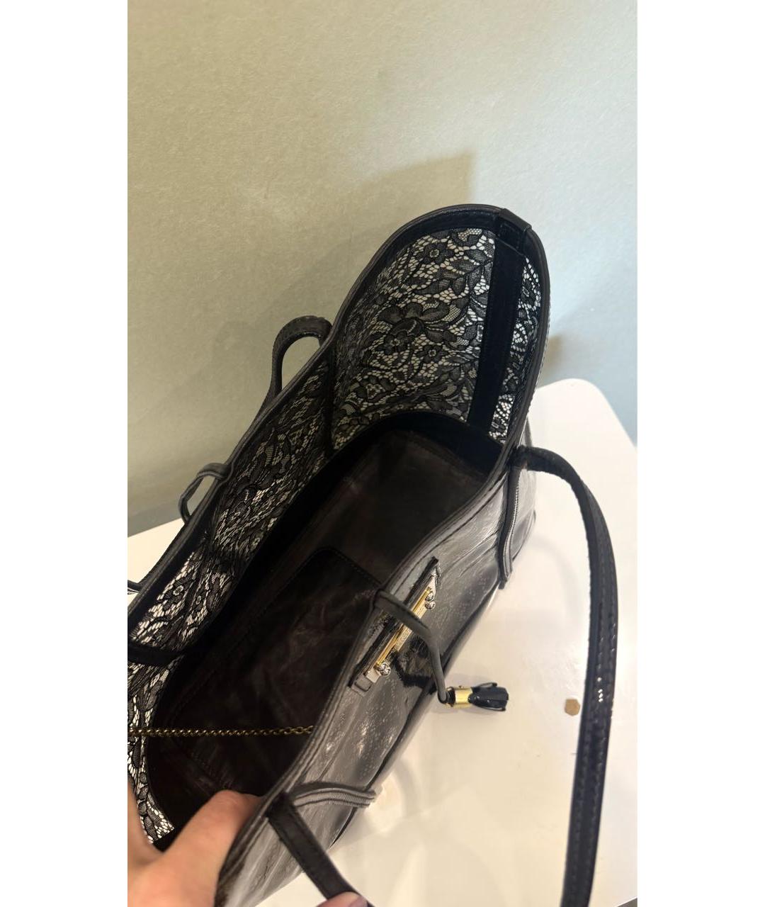 DOLCE&GABBANA Черная синтетическая сумка тоут, фото 4