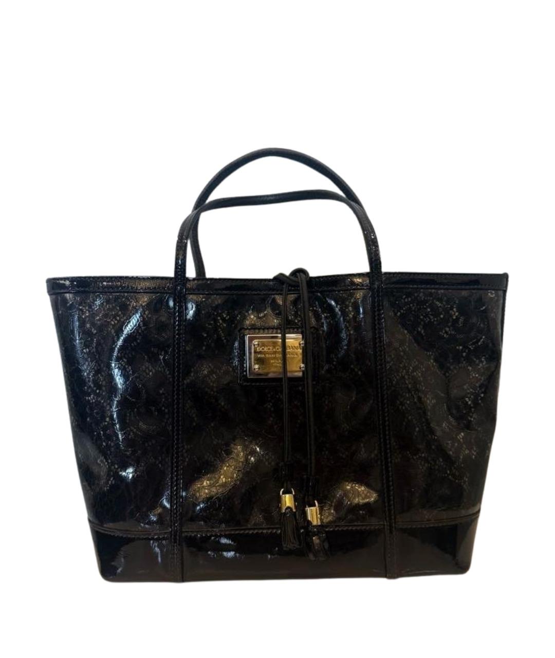 DOLCE&GABBANA Черная синтетическая сумка тоут, фото 1