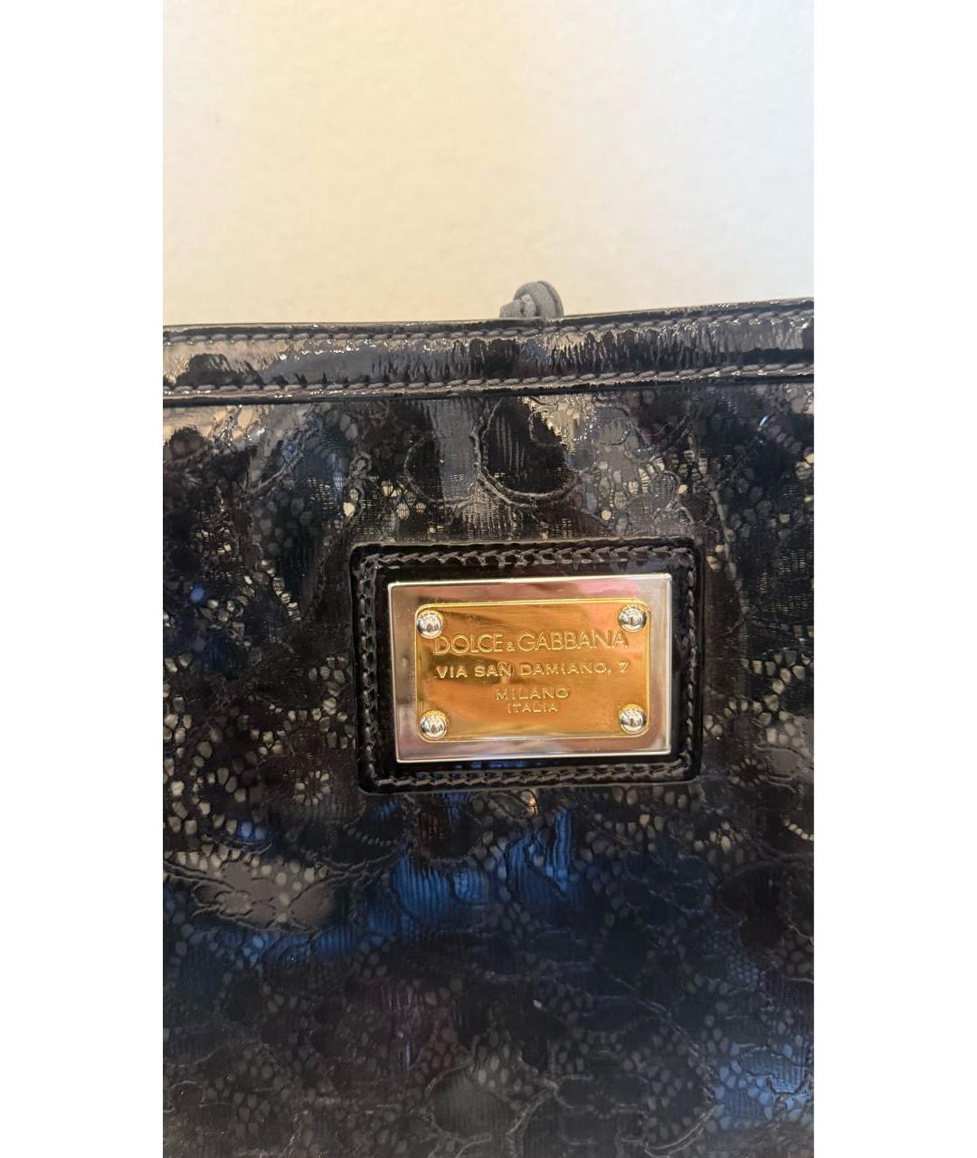 DOLCE&GABBANA Черная синтетическая сумка тоут, фото 5