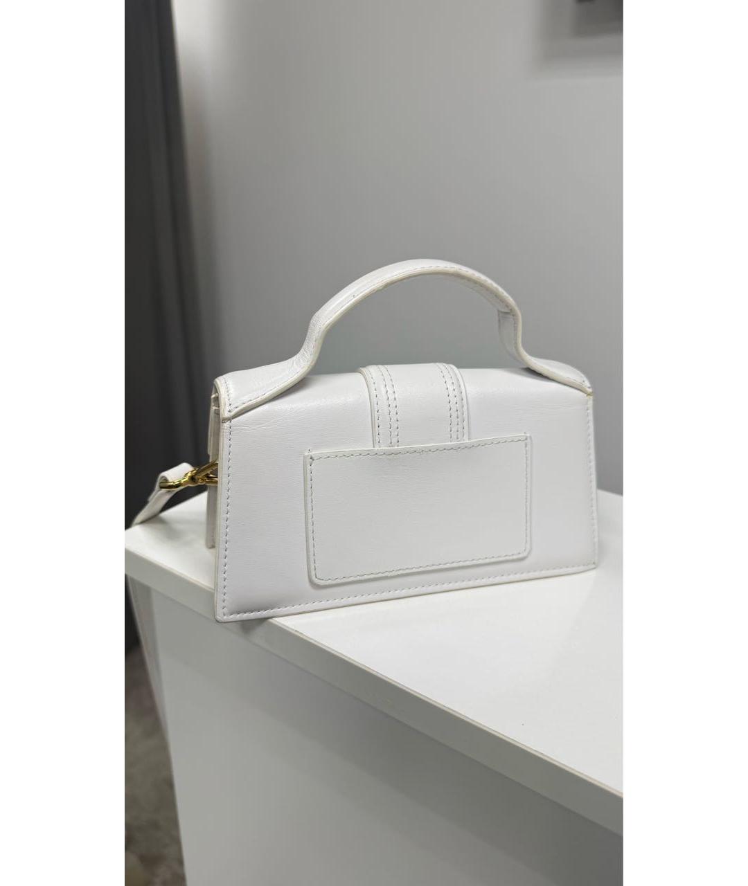 JACQUEMUS Белая кожаная сумка через плечо, фото 2