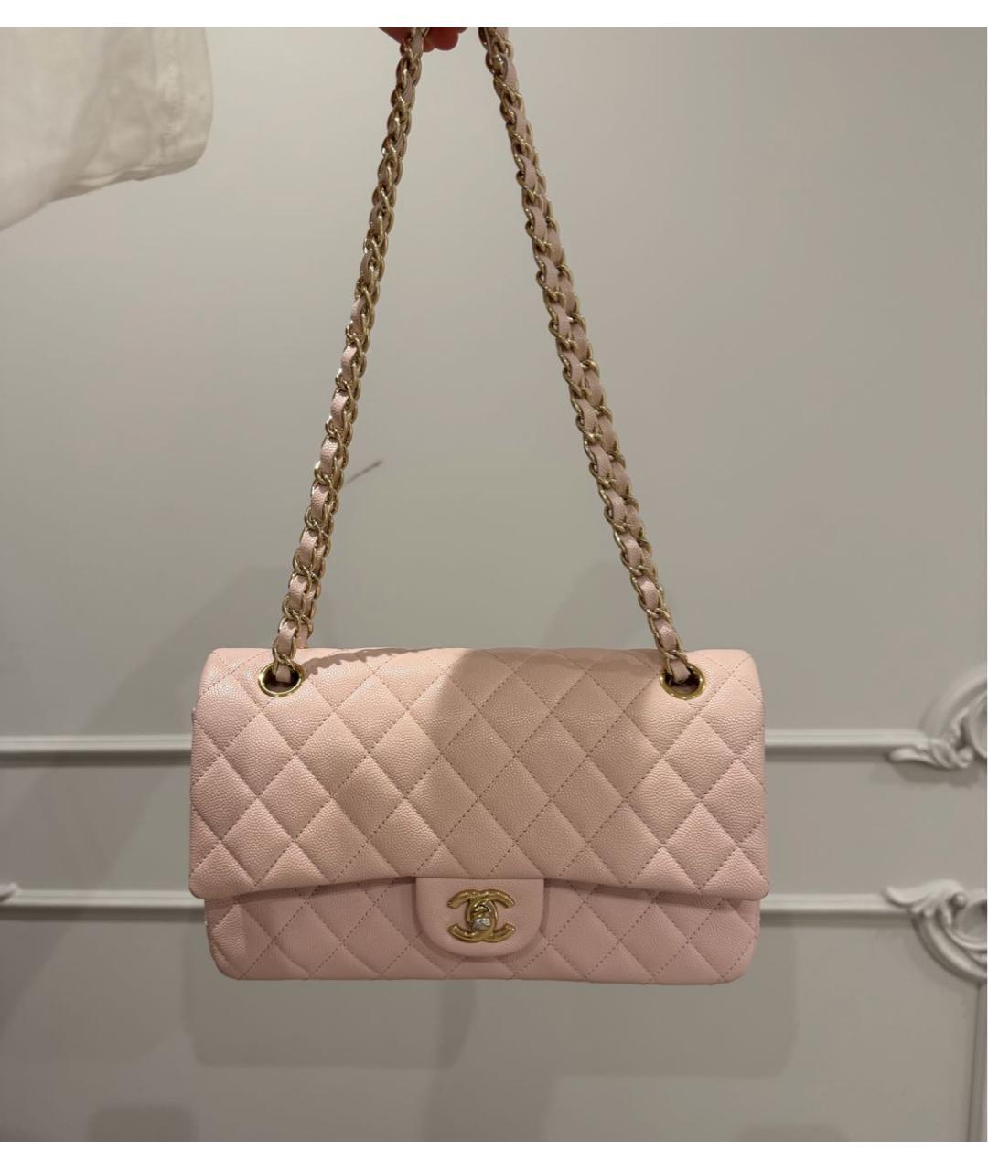 CHANEL Розовая кожаная сумка через плечо, фото 5