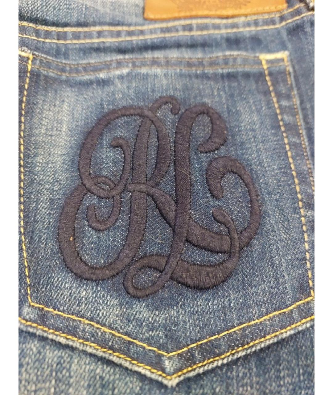 RALPH LAUREN COLLECTION Синяя деним юбка мини, фото 8