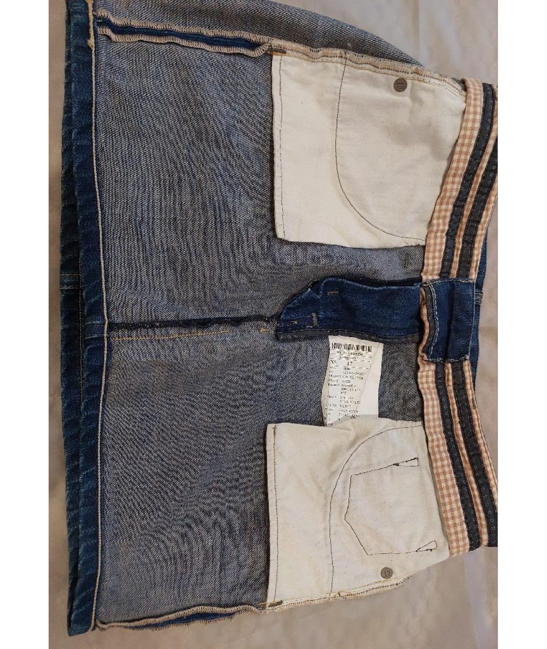 RALPH LAUREN COLLECTION Синяя деним юбка мини, фото 3