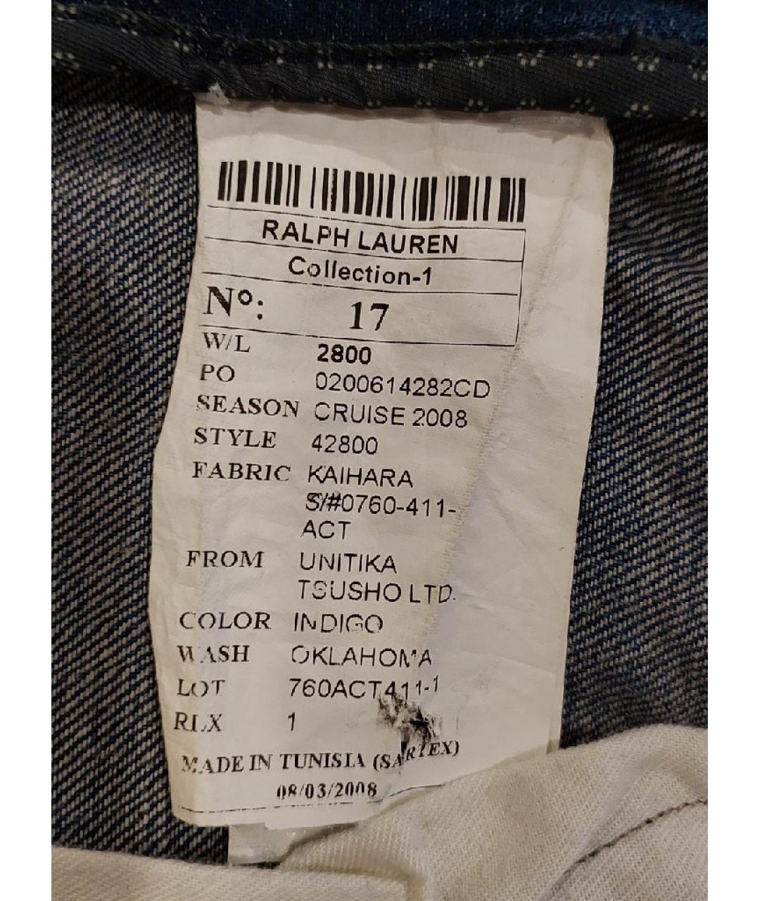 RALPH LAUREN COLLECTION Синяя деним юбка мини, фото 5