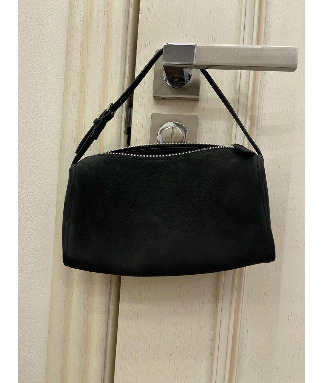 THE ROW Черная кожаная сумка с короткими ручками, фото 8